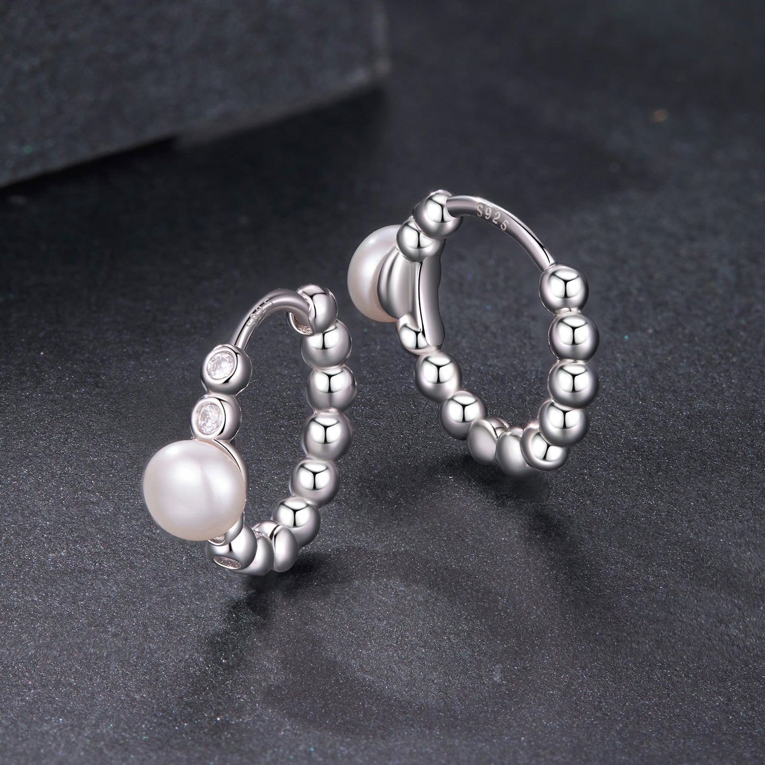 925 Sterling Silver White Gold Plated Moissanite & Pearl Earrings for Women DestGlow