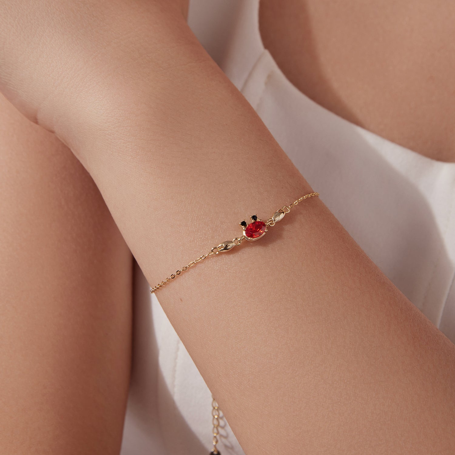 925 Sterling Silver Gold Plated CZ Bracelet 15+6cm for Women DestGlow