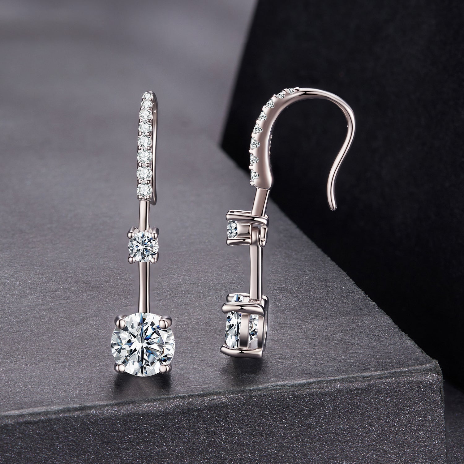 925 Sterling Silver Moissanite 1.00 Carat Earrings for Women DestGlow