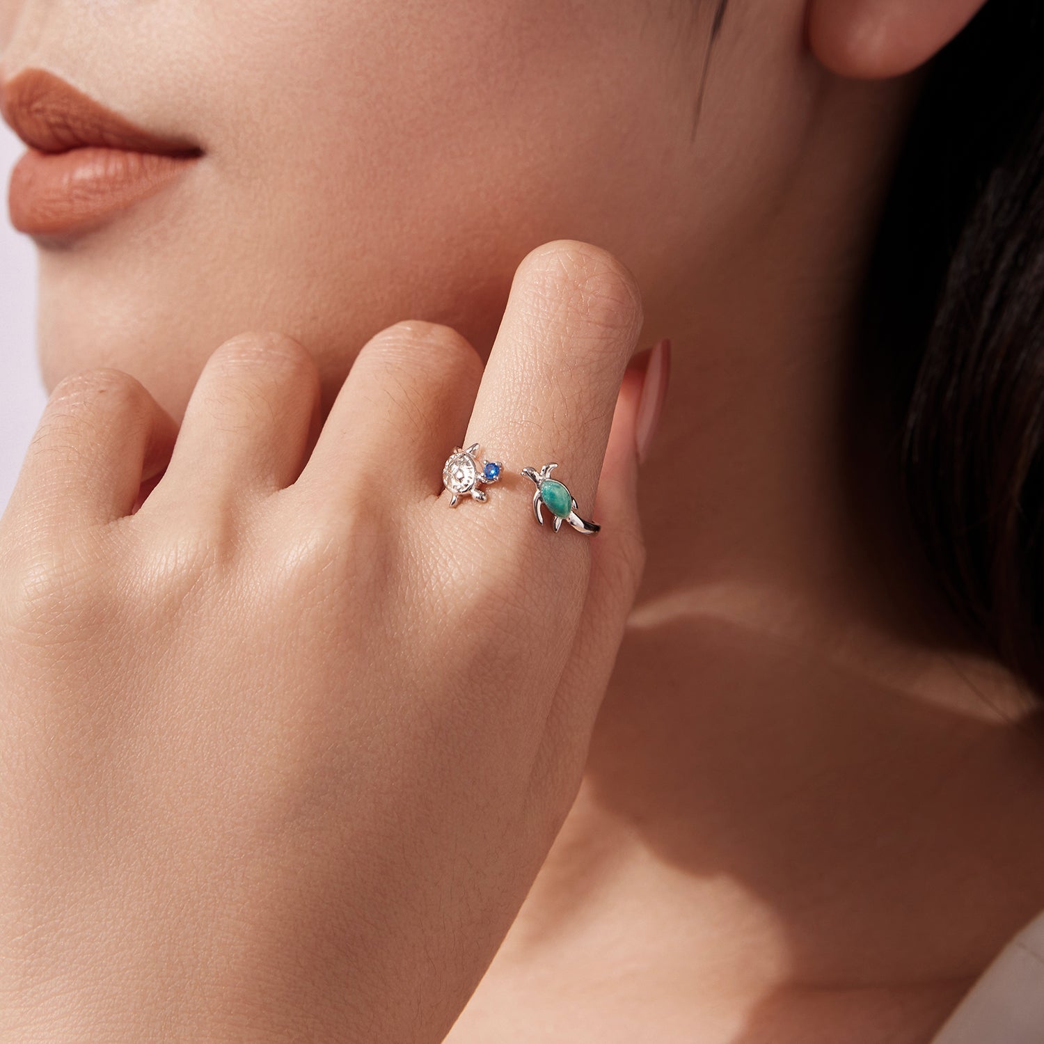 925 Sterling Silver Enamel White Gold Plated Ring for Women DestGlow