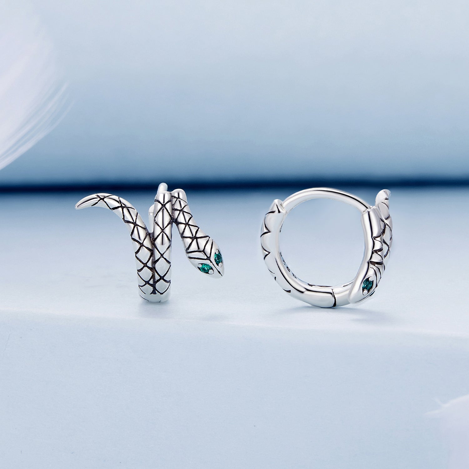 925 Sterling Silver Earrings with Pavé Setting CZ in Oxidized Finish DestGlow