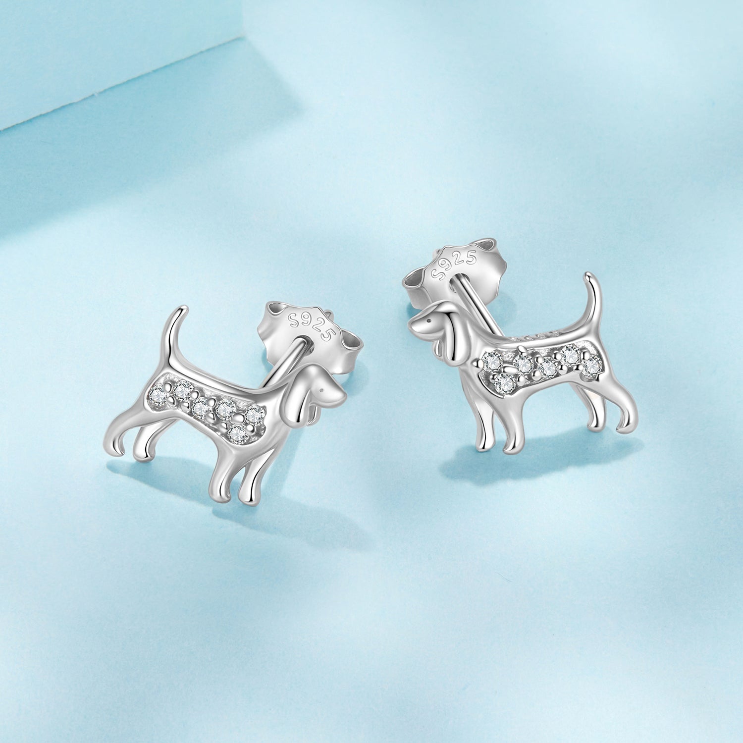 925 Sterling Silver Pavé Set CZ White Gold Plated Earrings for Women DestGlow