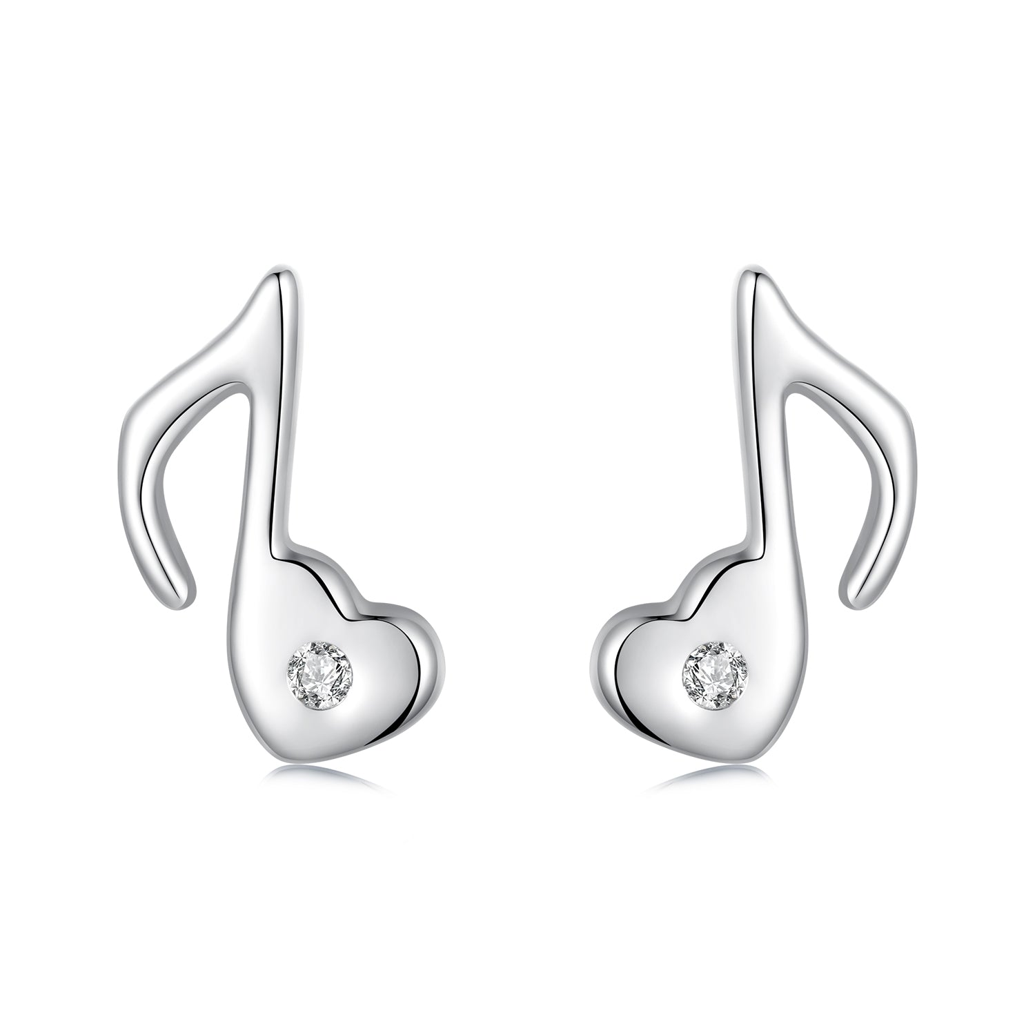 925 Sterling Silver Earrings with Pavé Setting CZ in White Gold Finish, 1x0.7cm for Women DestGlow
