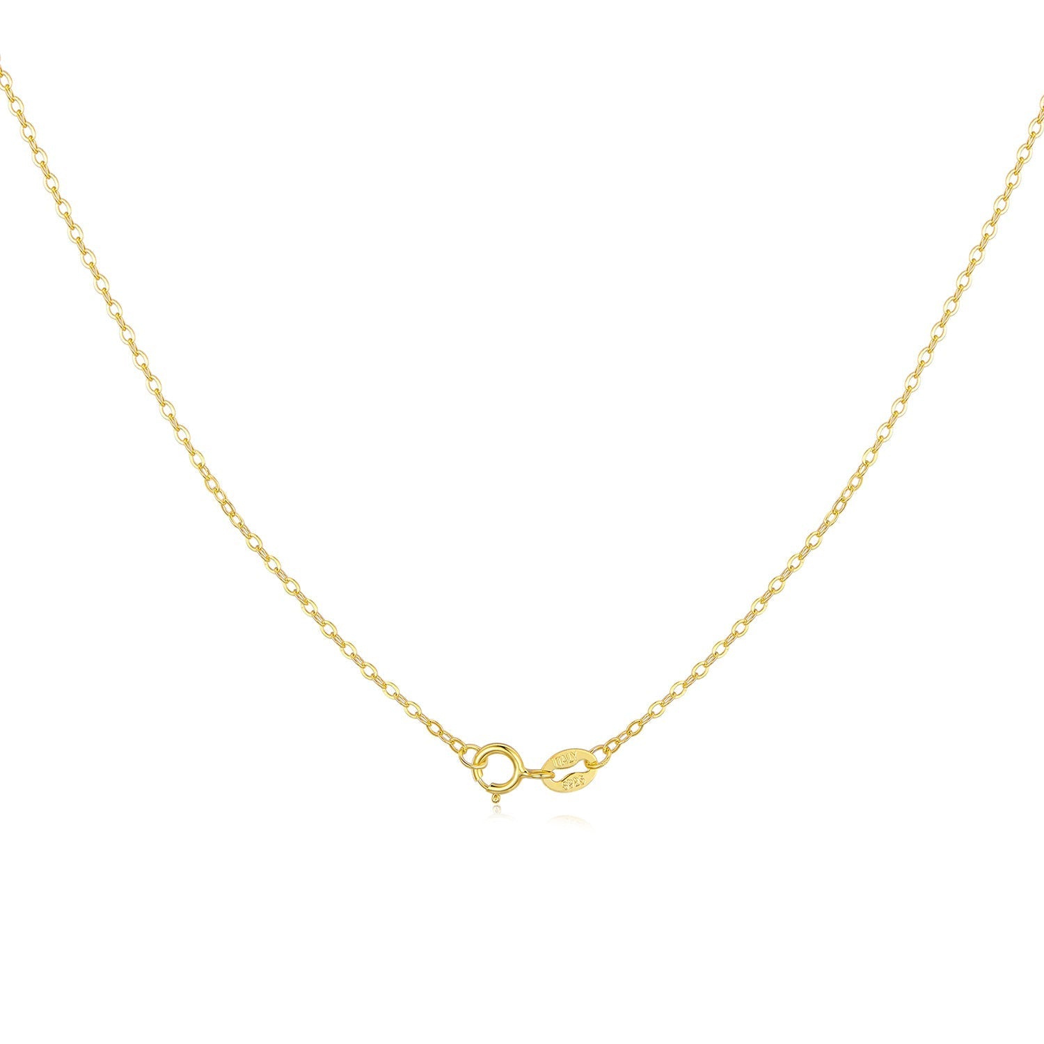 925 Sterling Silver + Plated White Gold Necklace 40cm for Women DestGlow