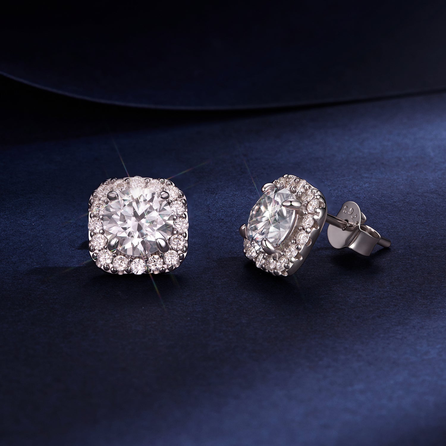 925 Sterling Silver Moissanite 1.0cm Earrings with Pavé Setting for Women DestGlow