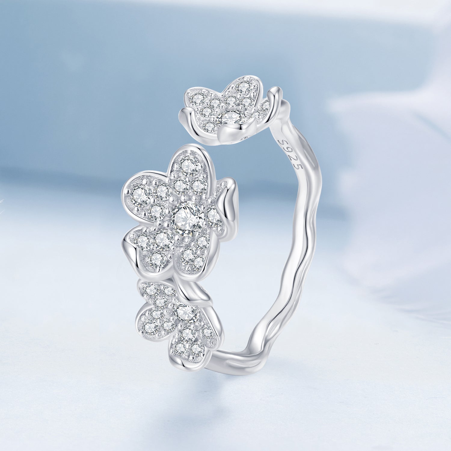 S925 Sterling Silver Pavé Setting CZ Ring for Women DestGlow