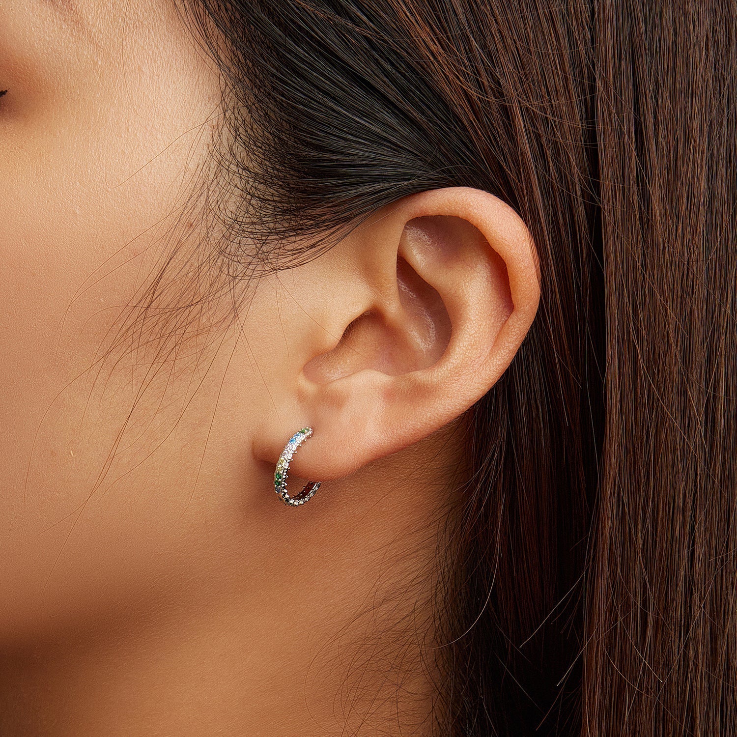 925 Sterling Silver Stud Earrings with CZ in Pavé Setting DestGlow