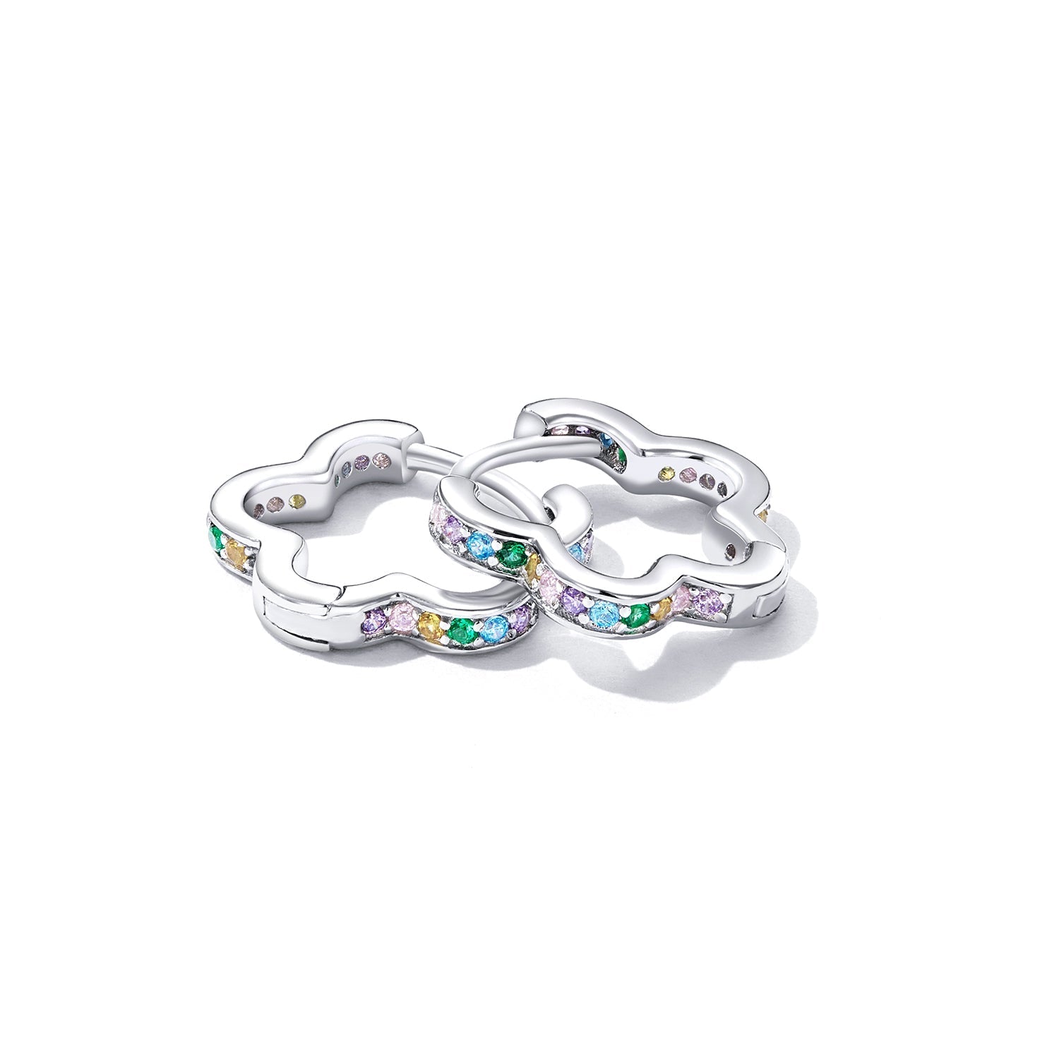 925 Sterling Silver Earrings with Pavé Setting CZ and Platinum Plating for Women DestGlow