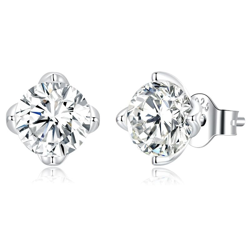 925 Sterling Silver 0.50 Carat Moissanite Earrings for Women DestGlow