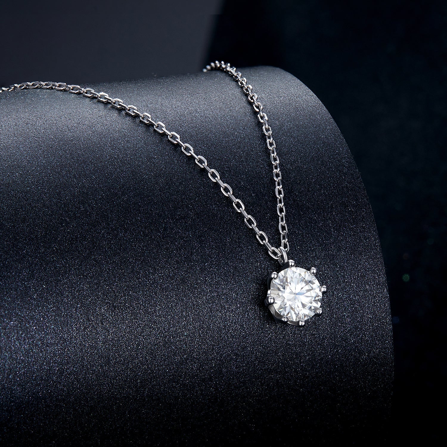 925 Sterling Silver Plated Platinum Moissanite Necklace 39+5cm for Women DestGlow