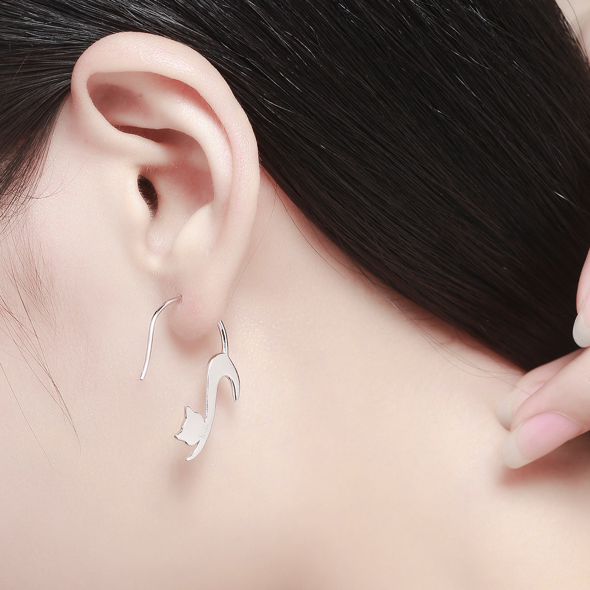 925 Sterling Silver Earrings for Women - 3*2.5cm, Platinum Plated DestGlow