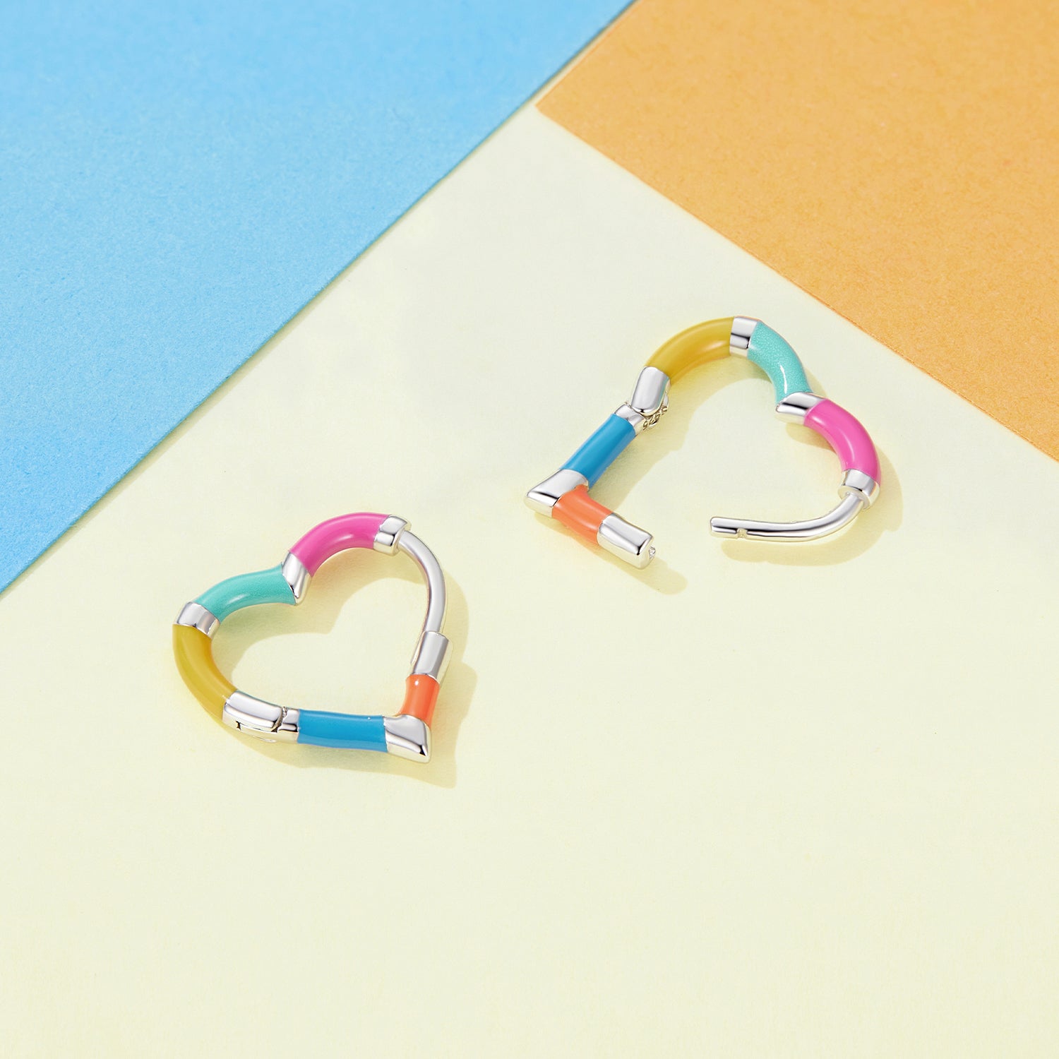 925 Sterling Silver Enamel Plated Earrings 14*2mm for Women DestGlow