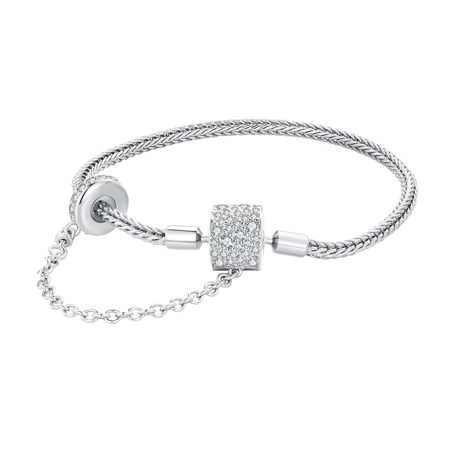 925 Sterling Silver Bracelet 17cm with Pavé Setting CZ for Women DestGlow