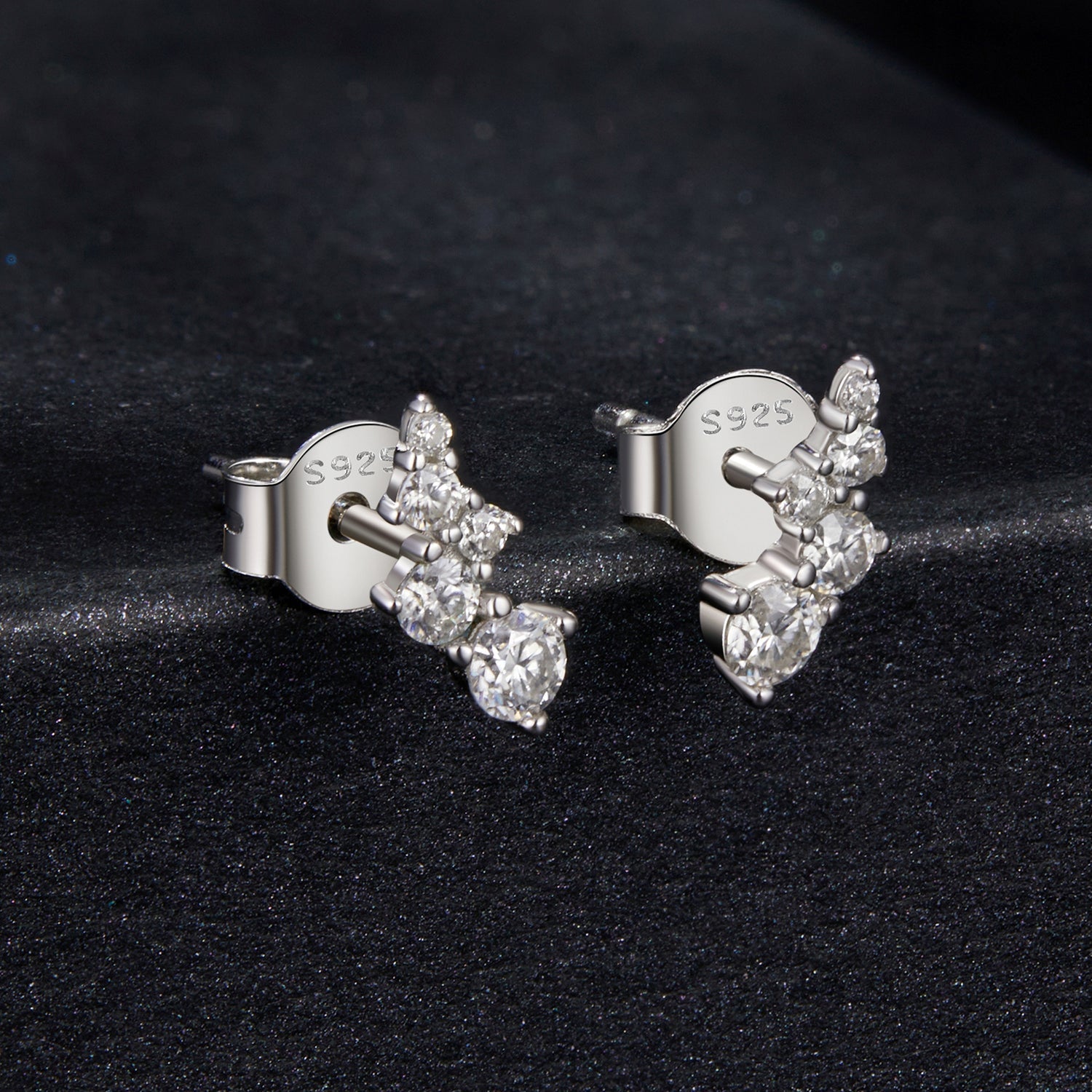 925 Sterling Silver Moissanite Earrings with White Gold Plating for Women DestGlow