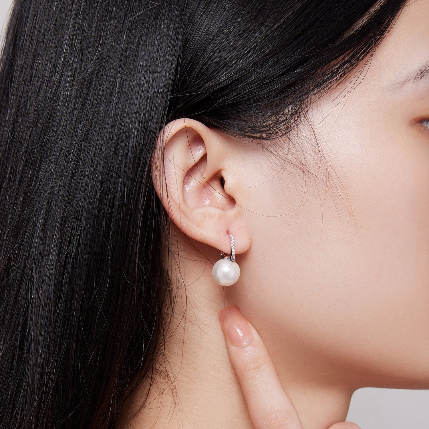 925 Sterling Silver Earrings with Quality Shell Pearl and CZ, 21*11mm, for Women DestGlow