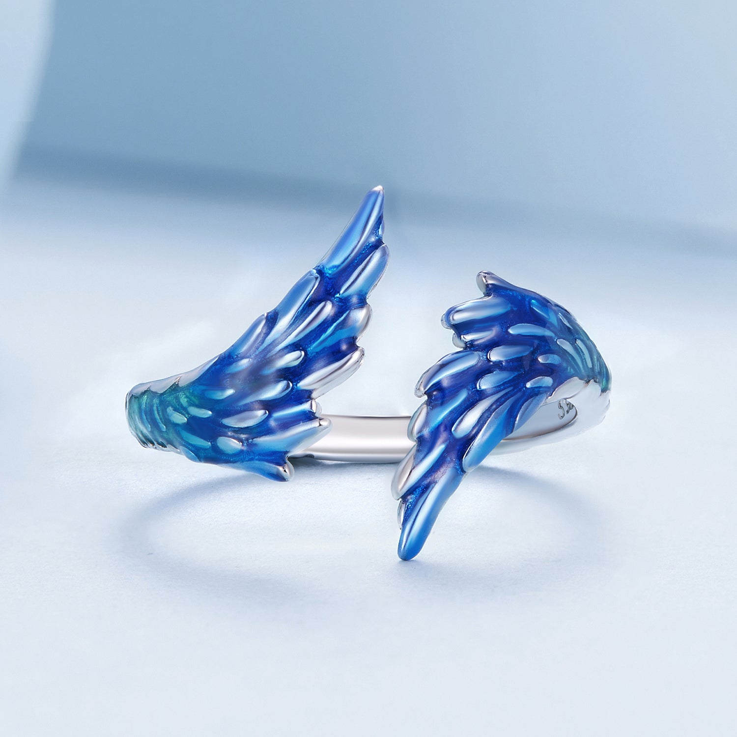 925 Sterling Silver Enamel Ring Size 9.0 for Women DestGlow