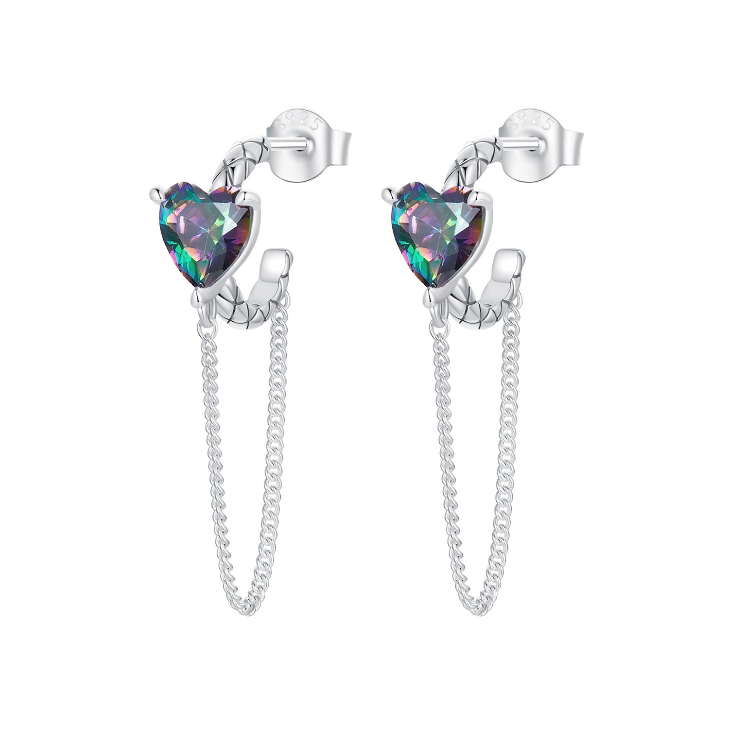 925 Sterling Silver Transparent Glass Earrings for Women DestGlow