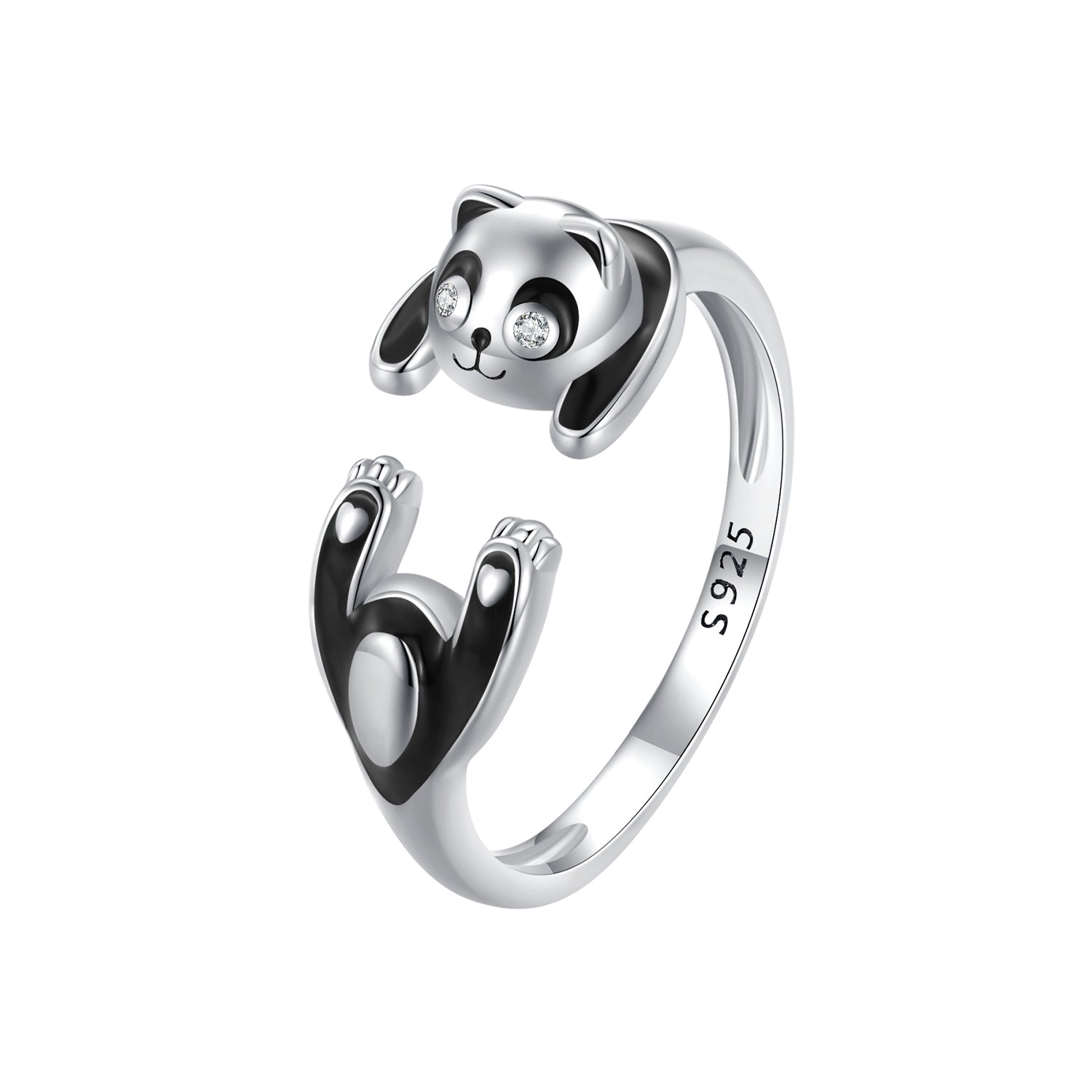 925 Sterling Silver Enamel Process Pavé Setting CZ Ring for Women DestGlow