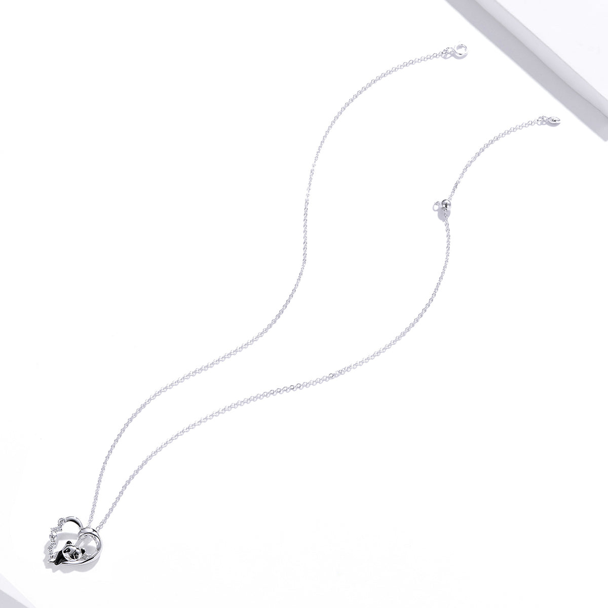 S925 Sterling Silver Adjustable Necklace with CZ and Enamel Pendant DestGlow
