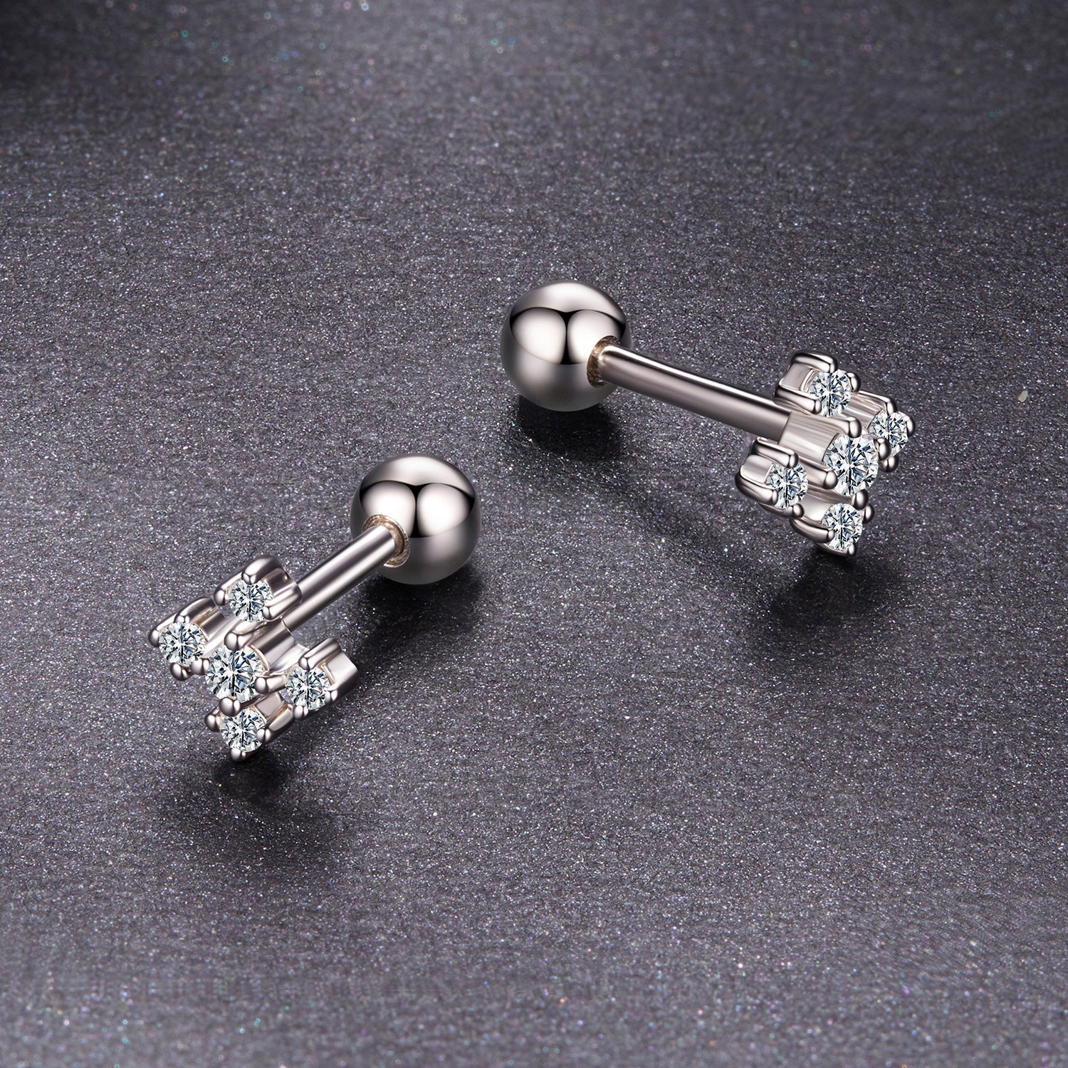 925 Sterling Silver Moissanite Earrings White Gold Plated 0.5cm for Women DestGlow