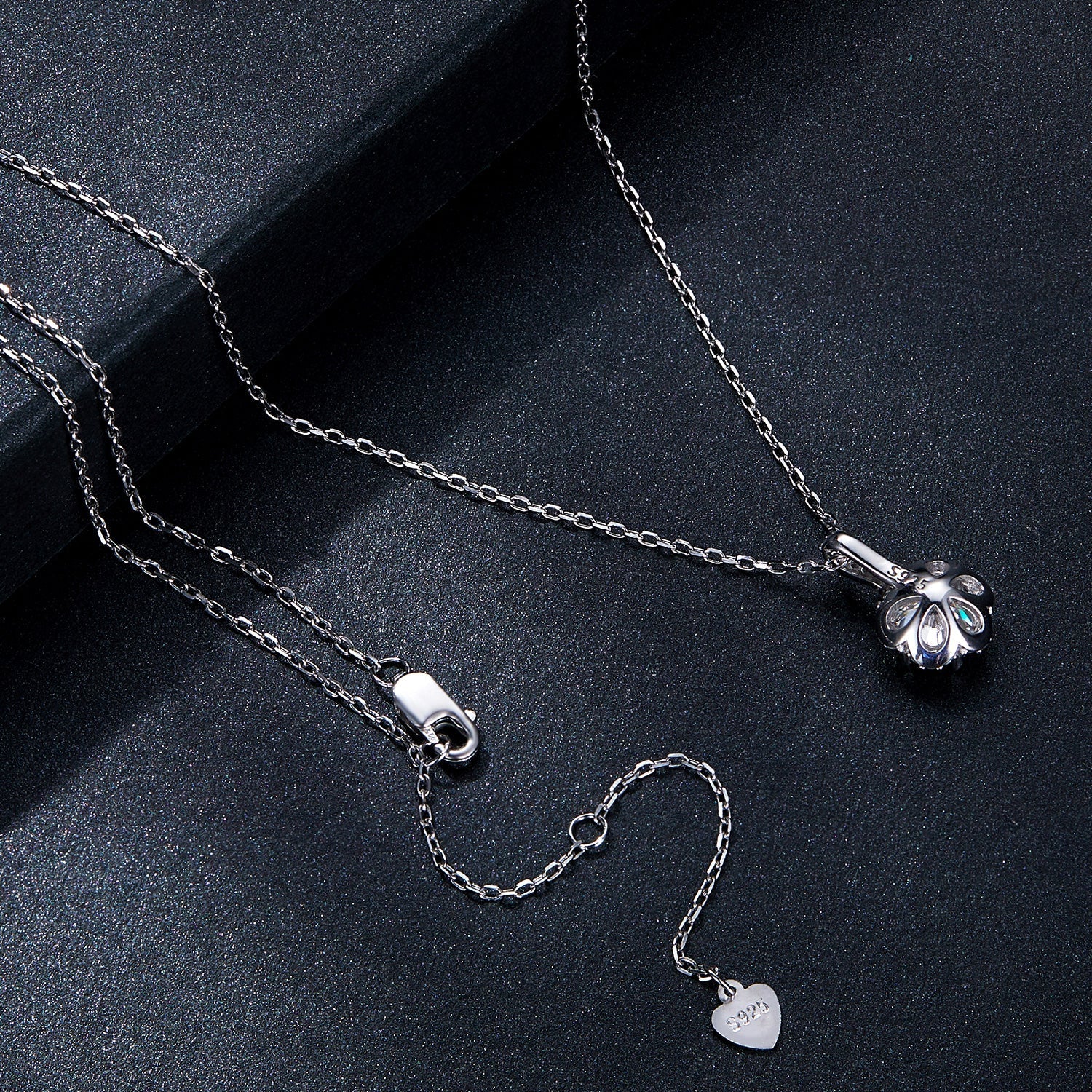 925 Sterling Silver Moissanite Pendant Necklace for Women - 45cm DestGlow