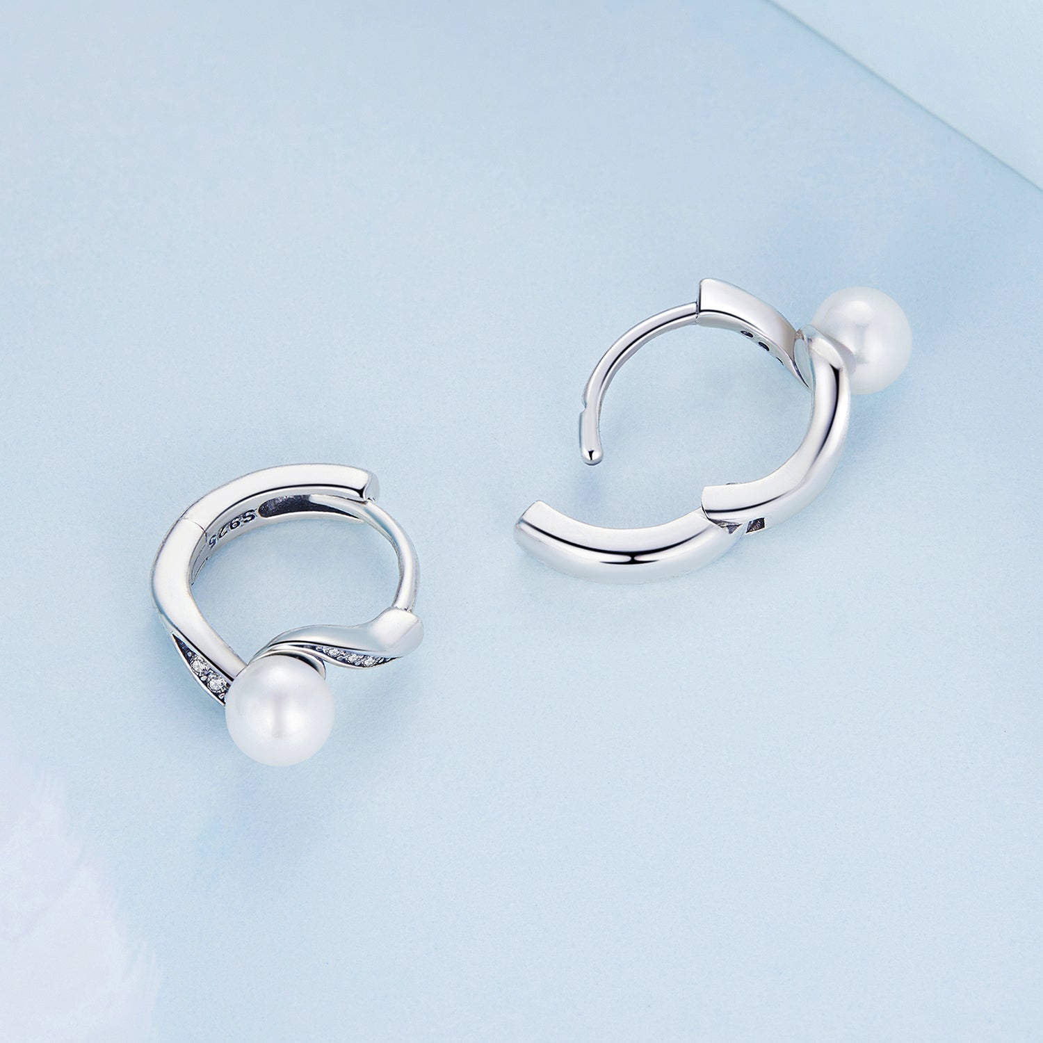 925 Sterling Silver Earrings with Quality Shell Pearl and Oxidized Silver for Women DestGlow