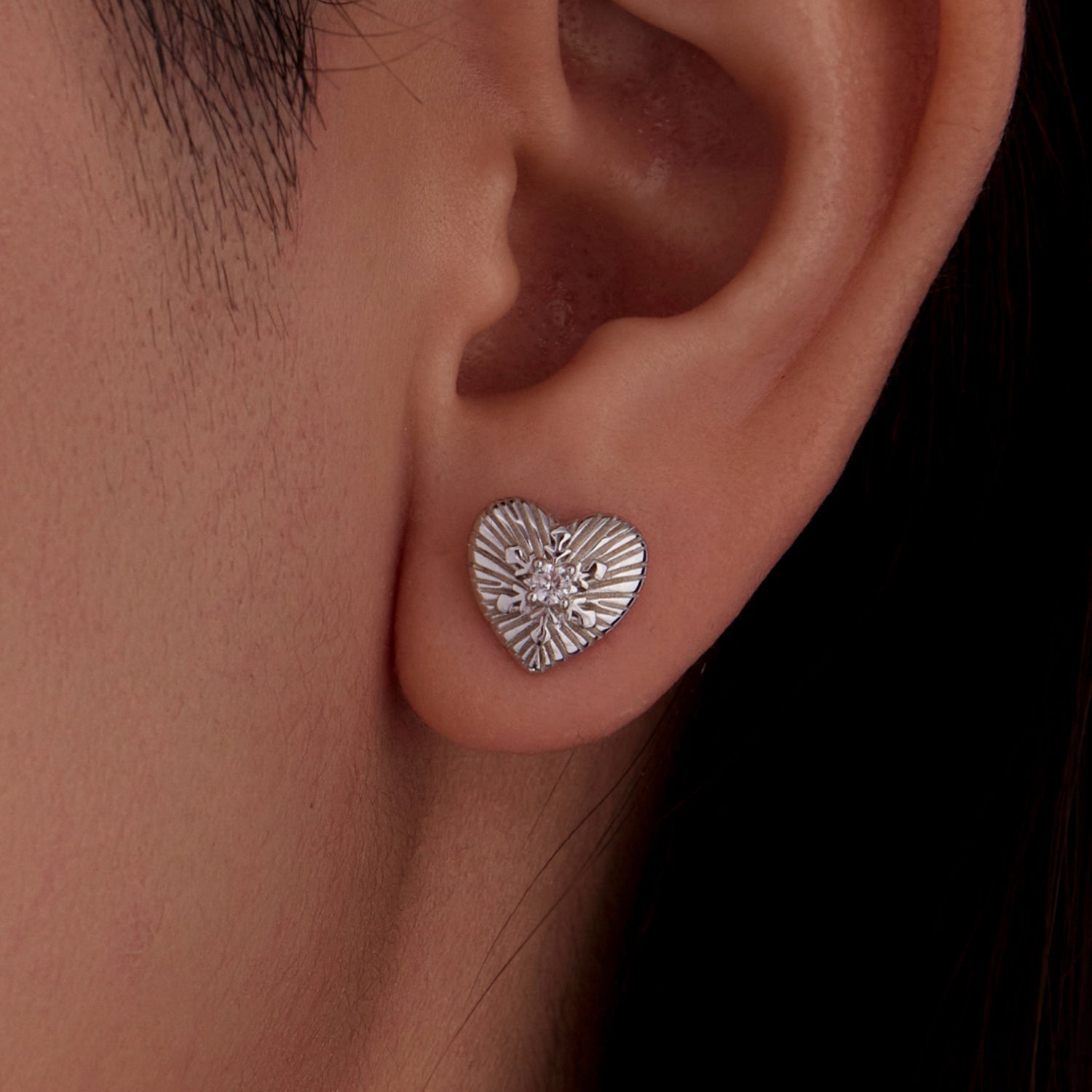 925 Sterling Silver Earrings with CZ in White Gold Plating for Women DestGlow