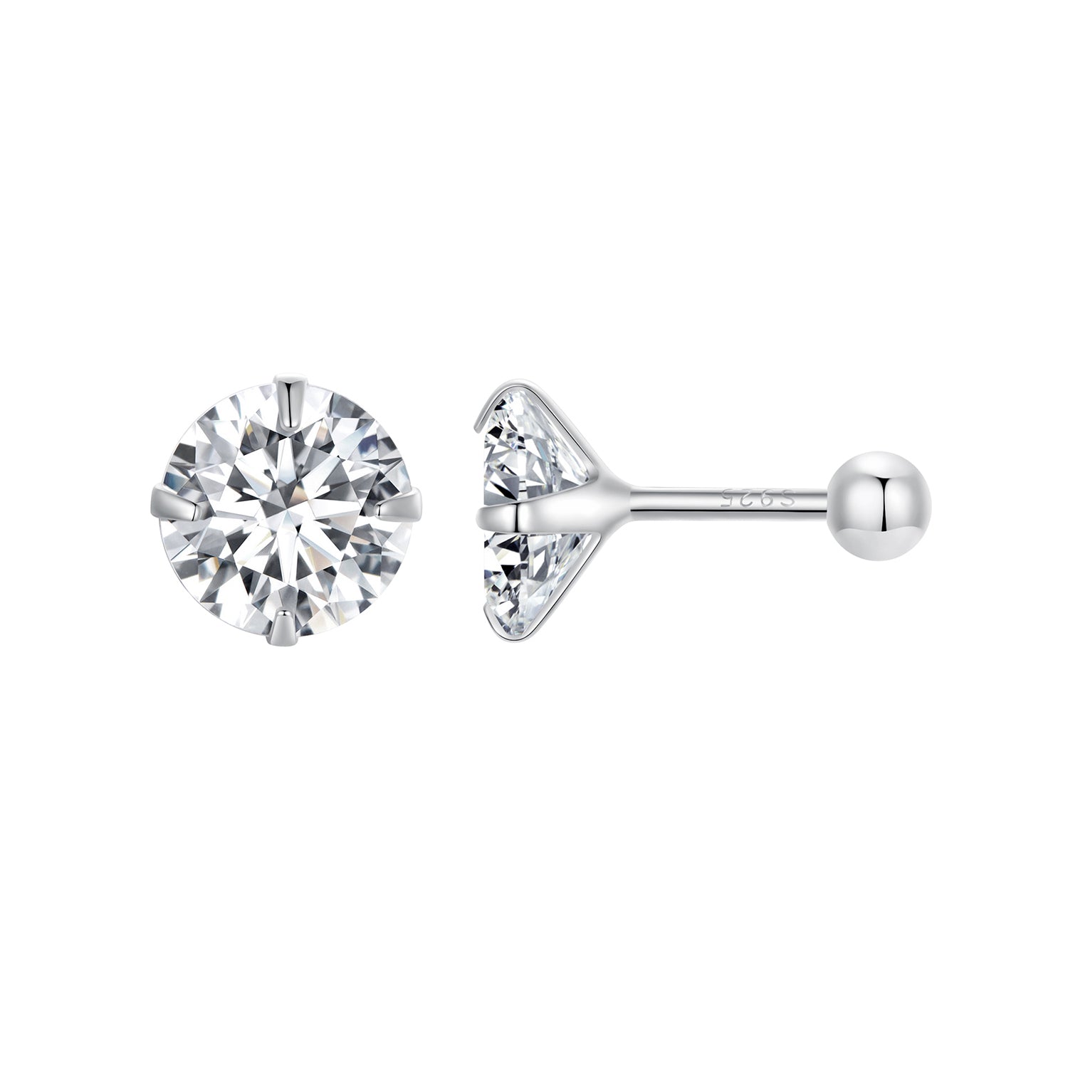 925 Sterling Silver Pavé Setting CZ Earrings for Women DestGlow
