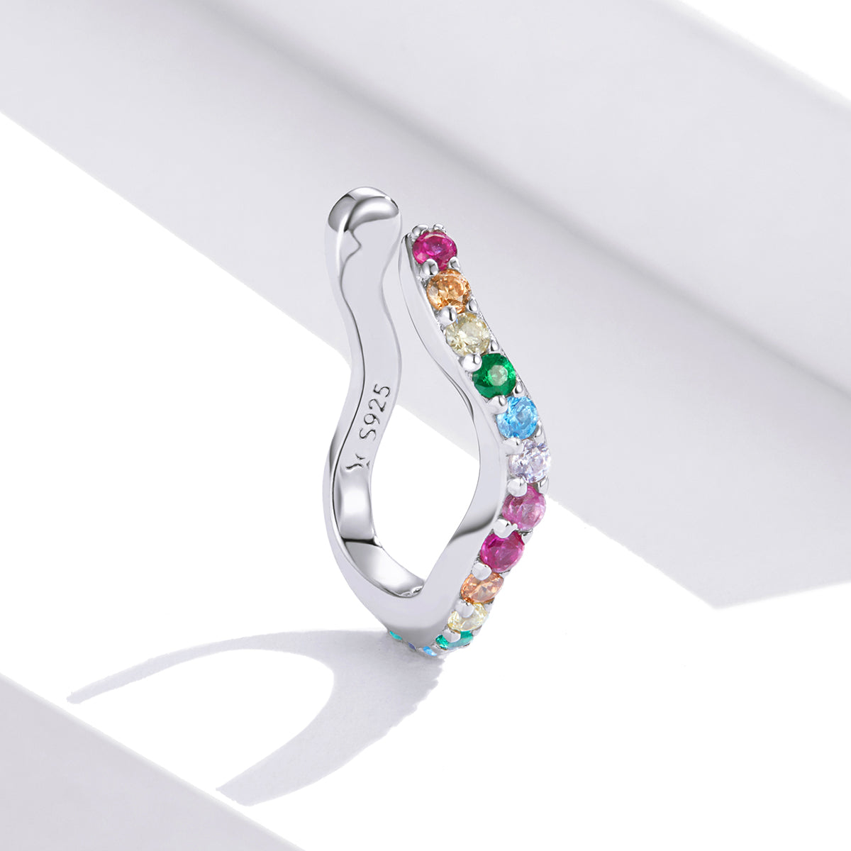 925 Sterling Silver Earrings with Pavé Set CZ, 1.6cm Length, 1.2cm Thickness, Women DestGlow