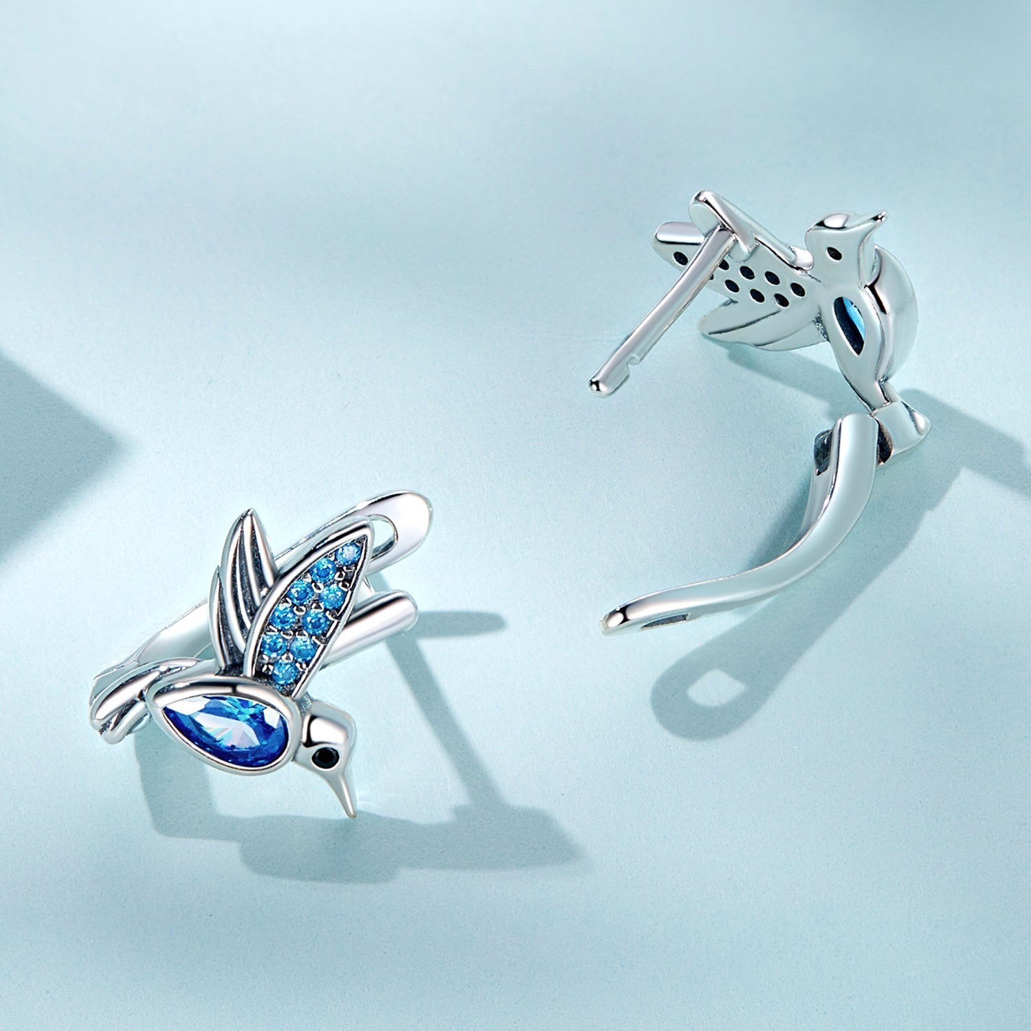925 Sterling Silver Earrings with Pavé Setting and Oxidized Finish for Women DestGlow