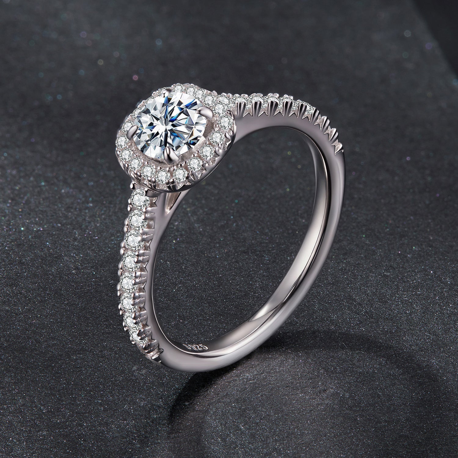 925 Sterling Silver Moissanite 0.5 Carat Ring for Women - Size 6 DestGlow