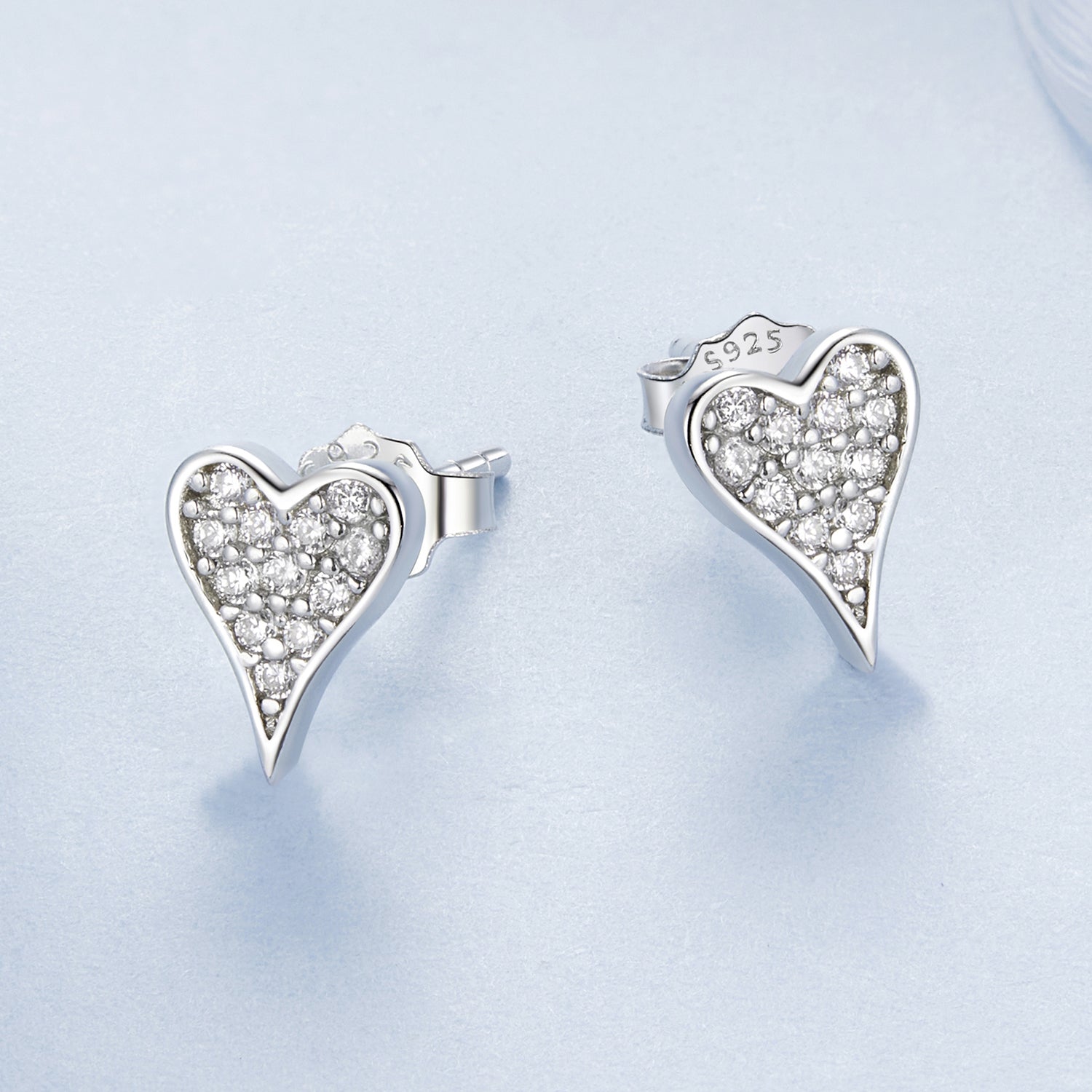 925 Sterling Silver White Gold Plated Pavé CZ Earrings DestGlow