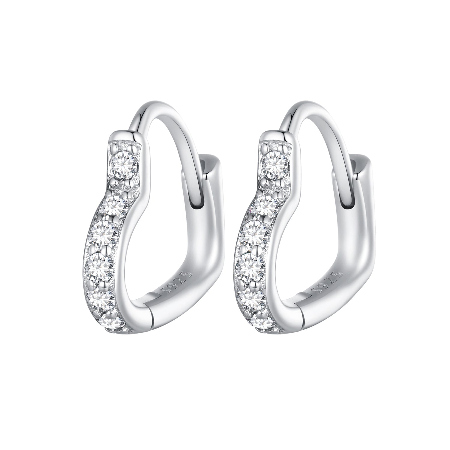 925 Sterling Silver Earrings with Pavé Setting CZ for Women DestGlow