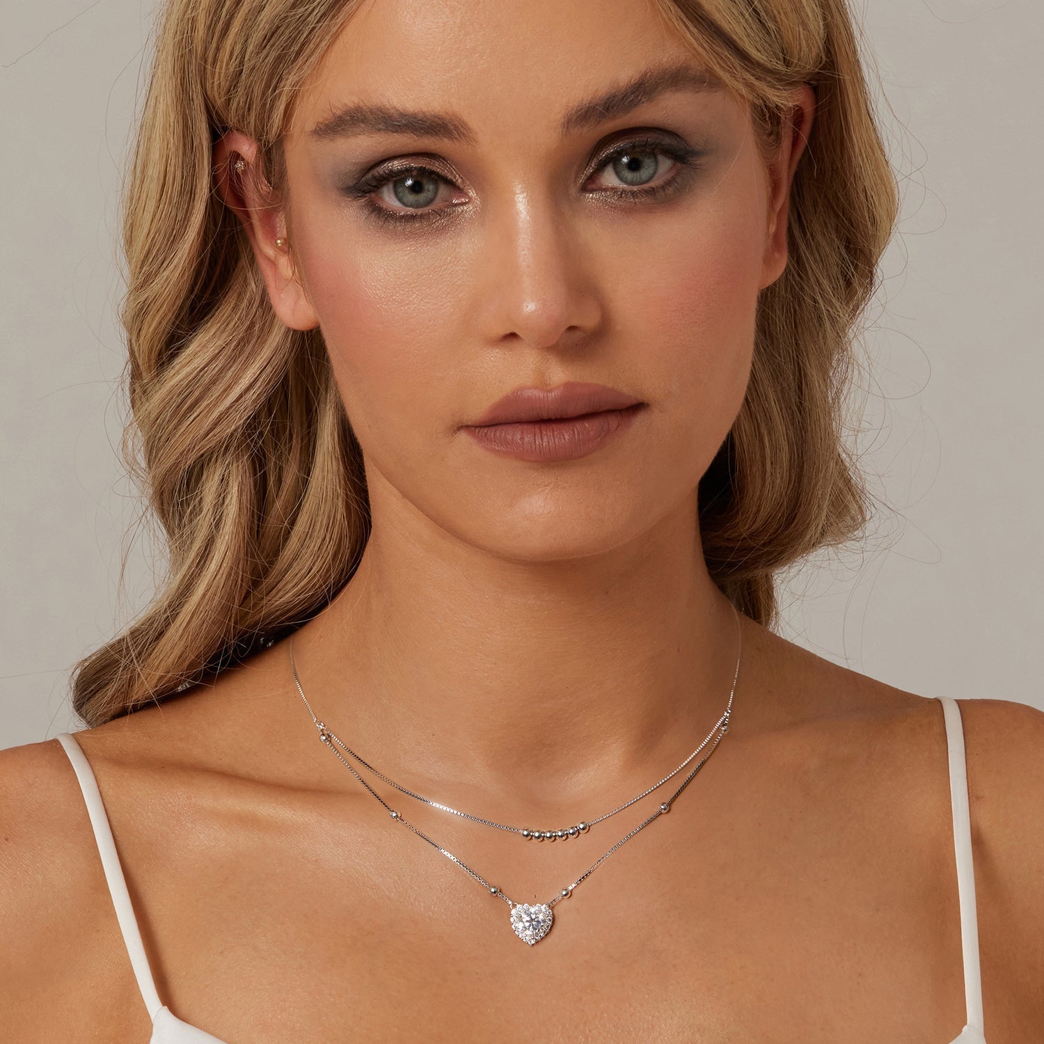 925 Sterling Silver 6.5mm Moissanite Necklace with Pavé Setting for Women DestGlow