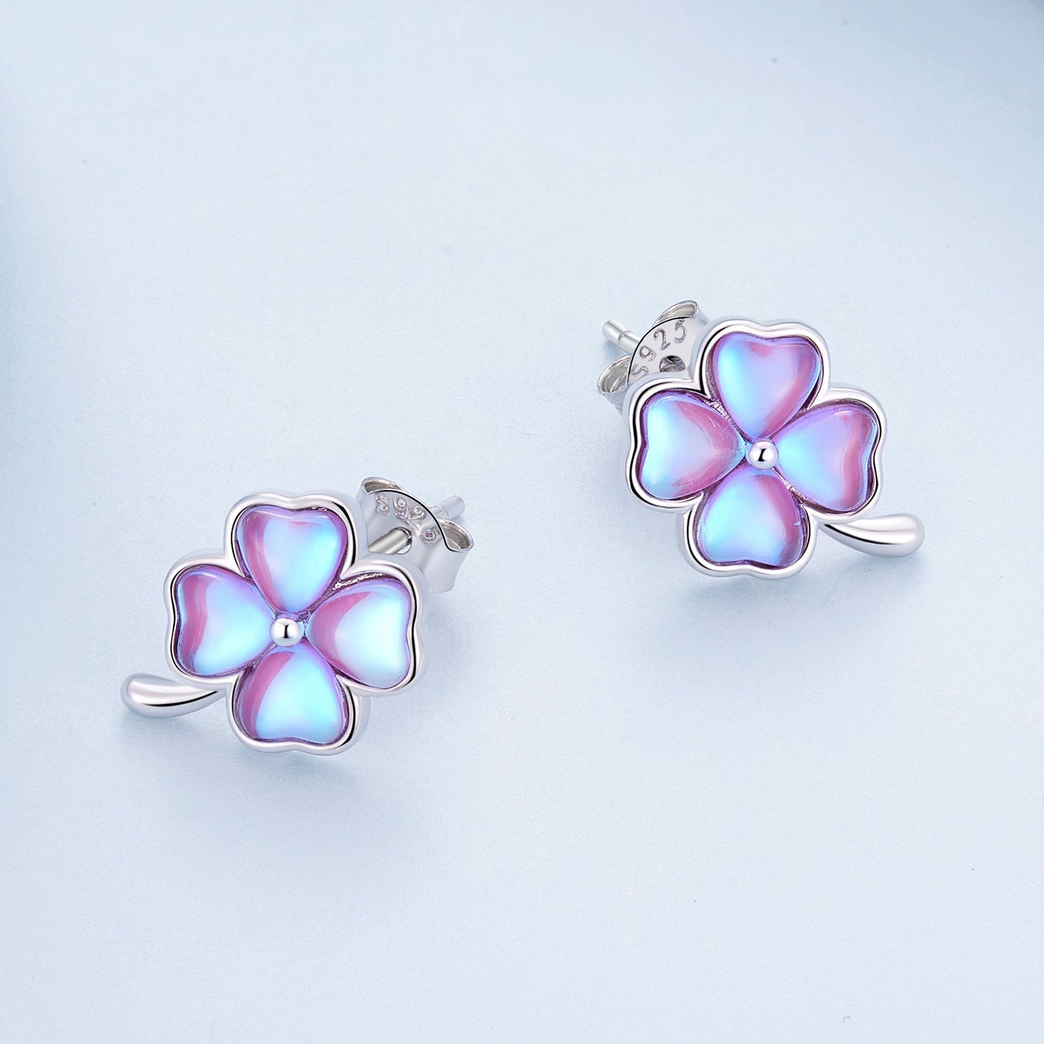 925 Sterling Silver Transparent Glass Earrings for Women DestGlow