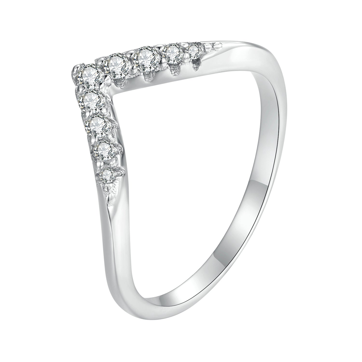 S925 Sterling Silver Moissanite 1.7mm Ring for Women - Size 6 DestGlow