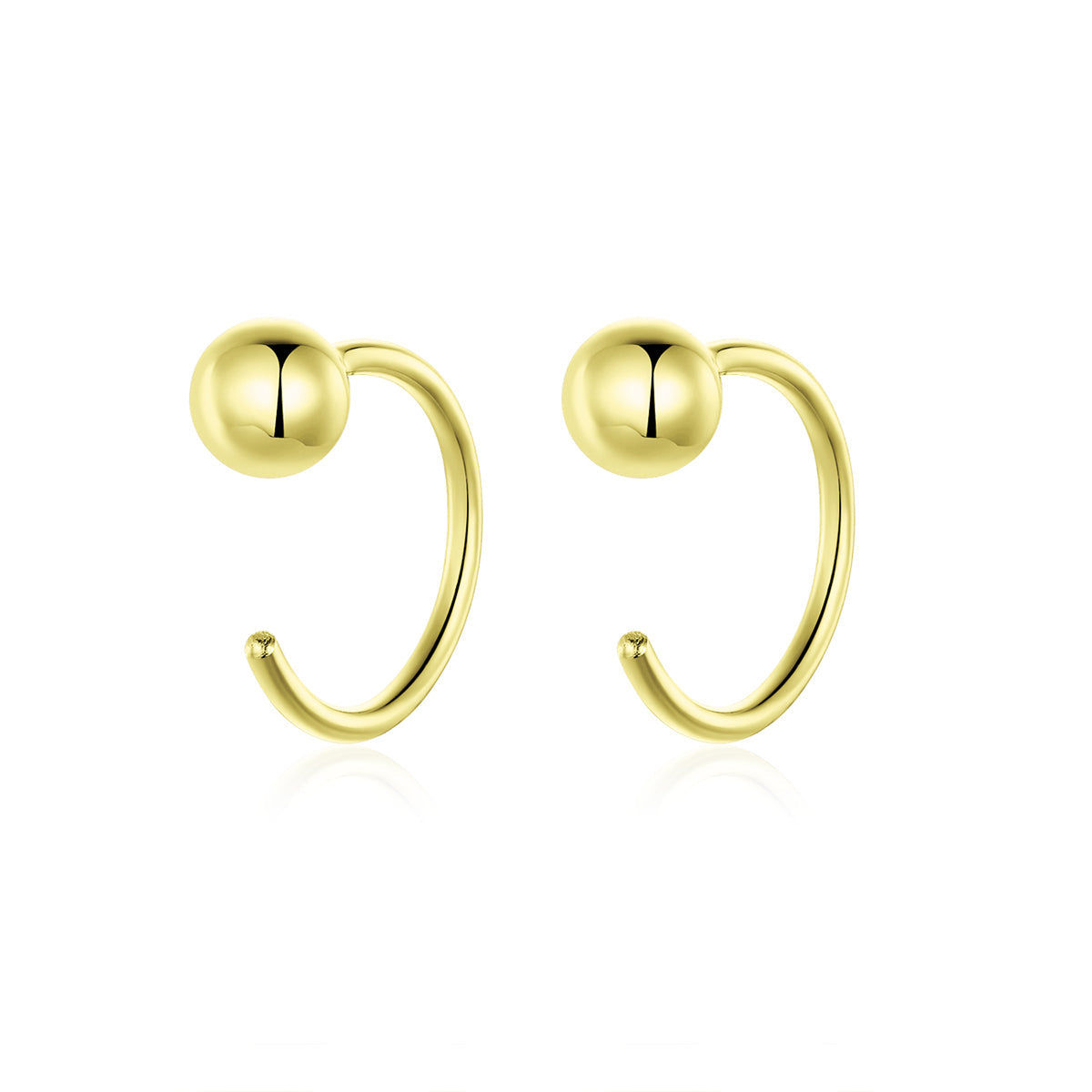 925 Sterling Silver Earrings with Plated Platinum, 1cm Diameter for Women DestGlow