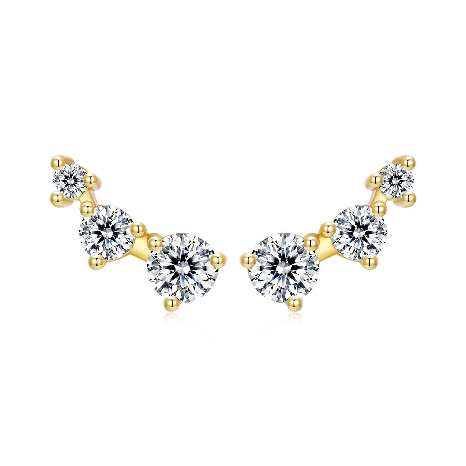 925 Sterling Silver Earrings with Pavé Setting CZ | Size 0.6*1.45cm for Women