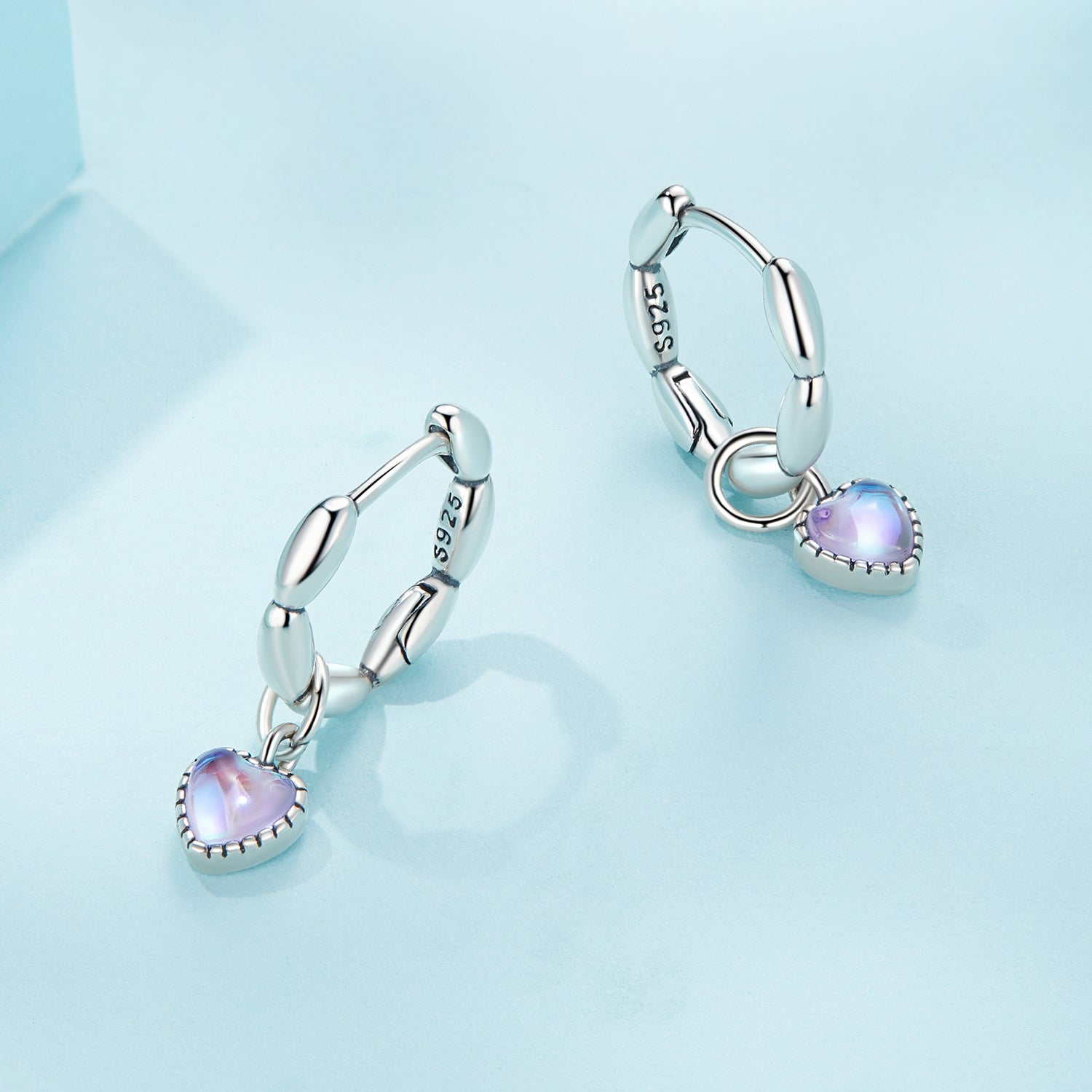 S925 Sterling Silver Earrings with Transparent Glass for Women DestGlow