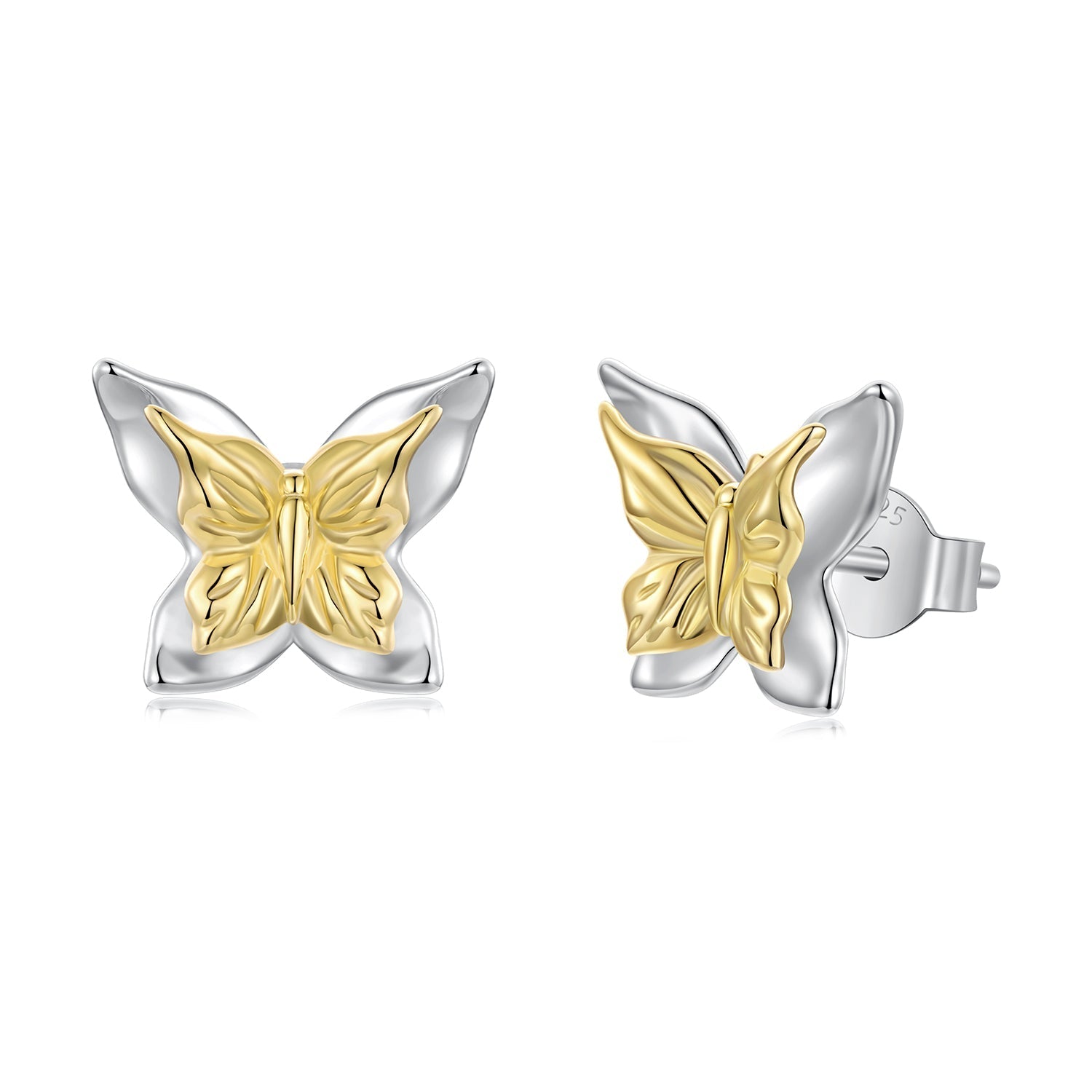 925 Sterling Silver White Gold Plated Small Earrings DestGlow