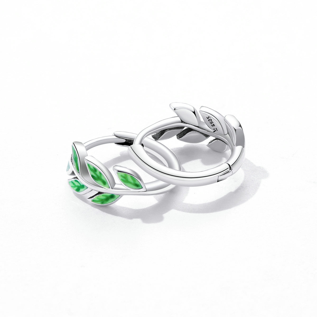 925 Sterling Silver Enamel Oxidized Silver Earrings for Women, 1.2*0.5cm DestGlow
