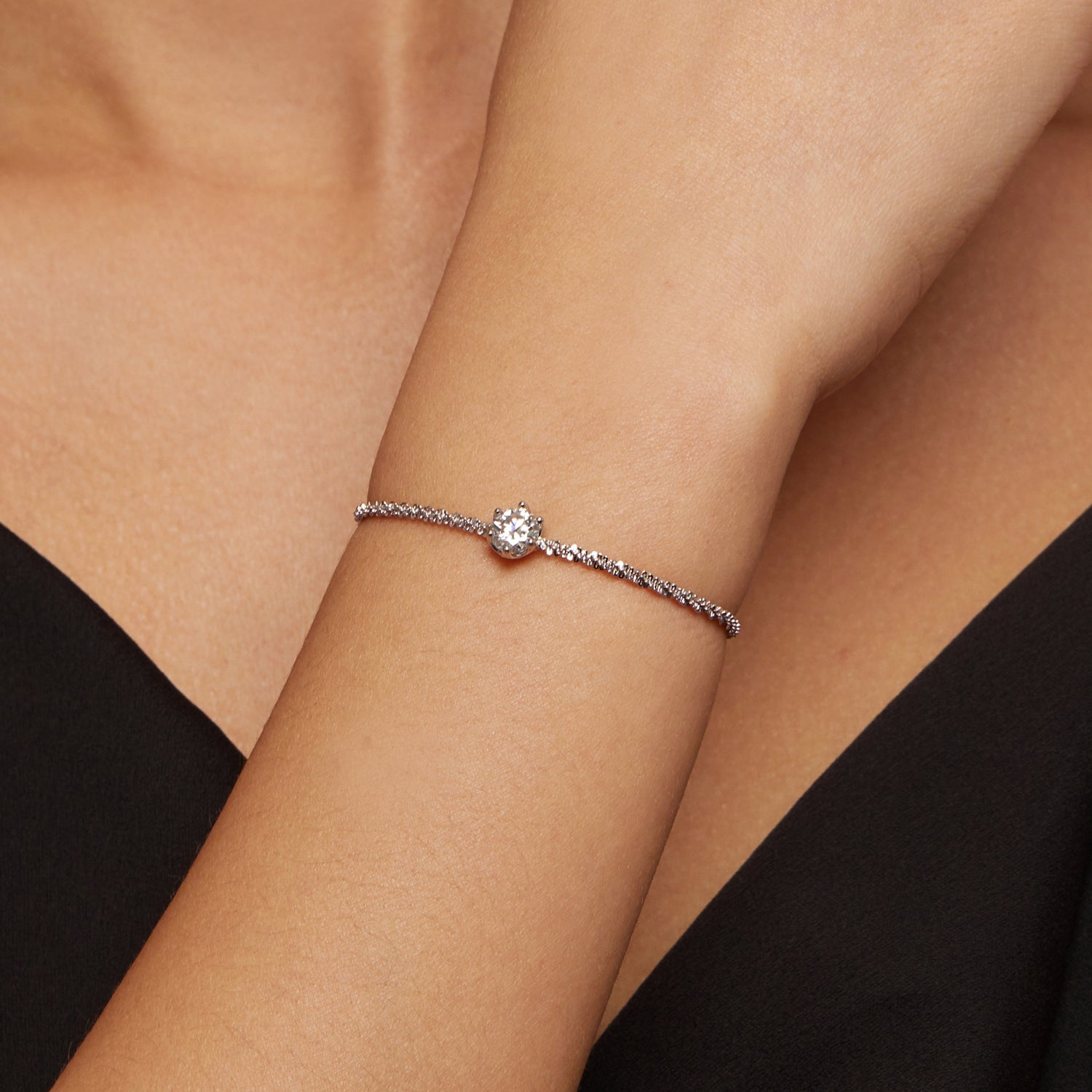 925 Sterling Silver 1 Carat Moissanite Bracelet for Women DestGlow