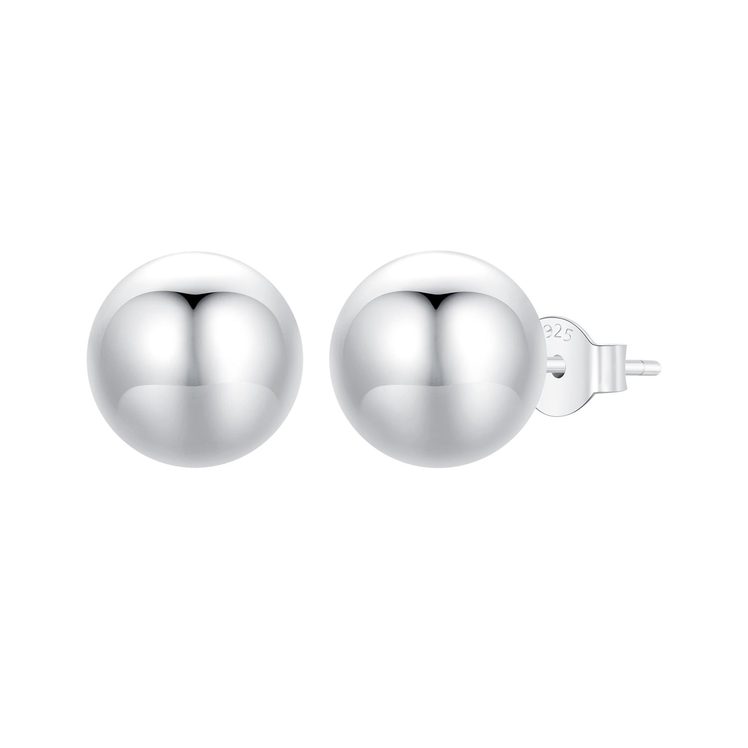 925 Sterling Silver Plated White Gold Earrings - 10mm for Women DestGlow