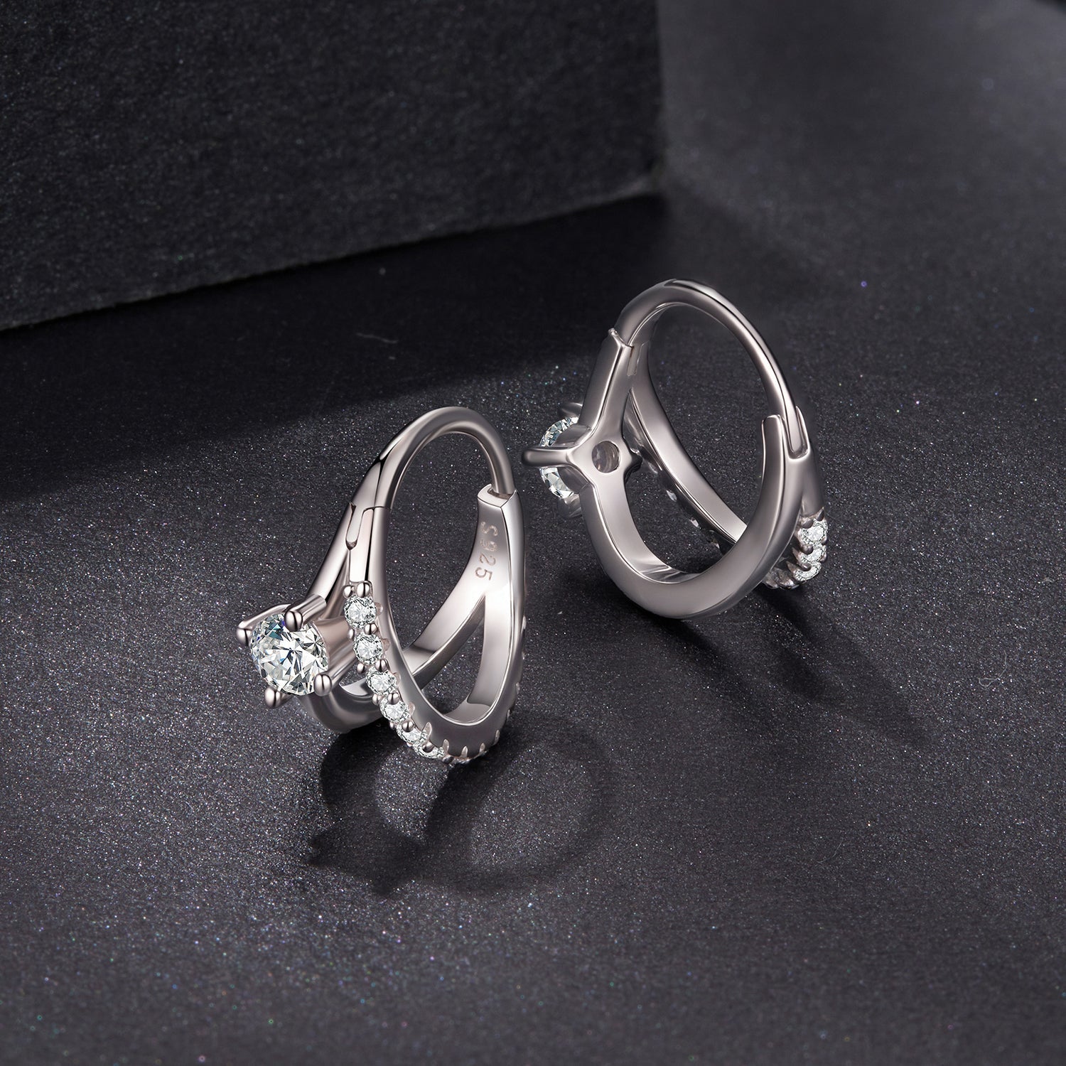 925 Sterling Silver Moissanite 0.3ct Earrings Size 1.2*0.6cm for Women DestGlow