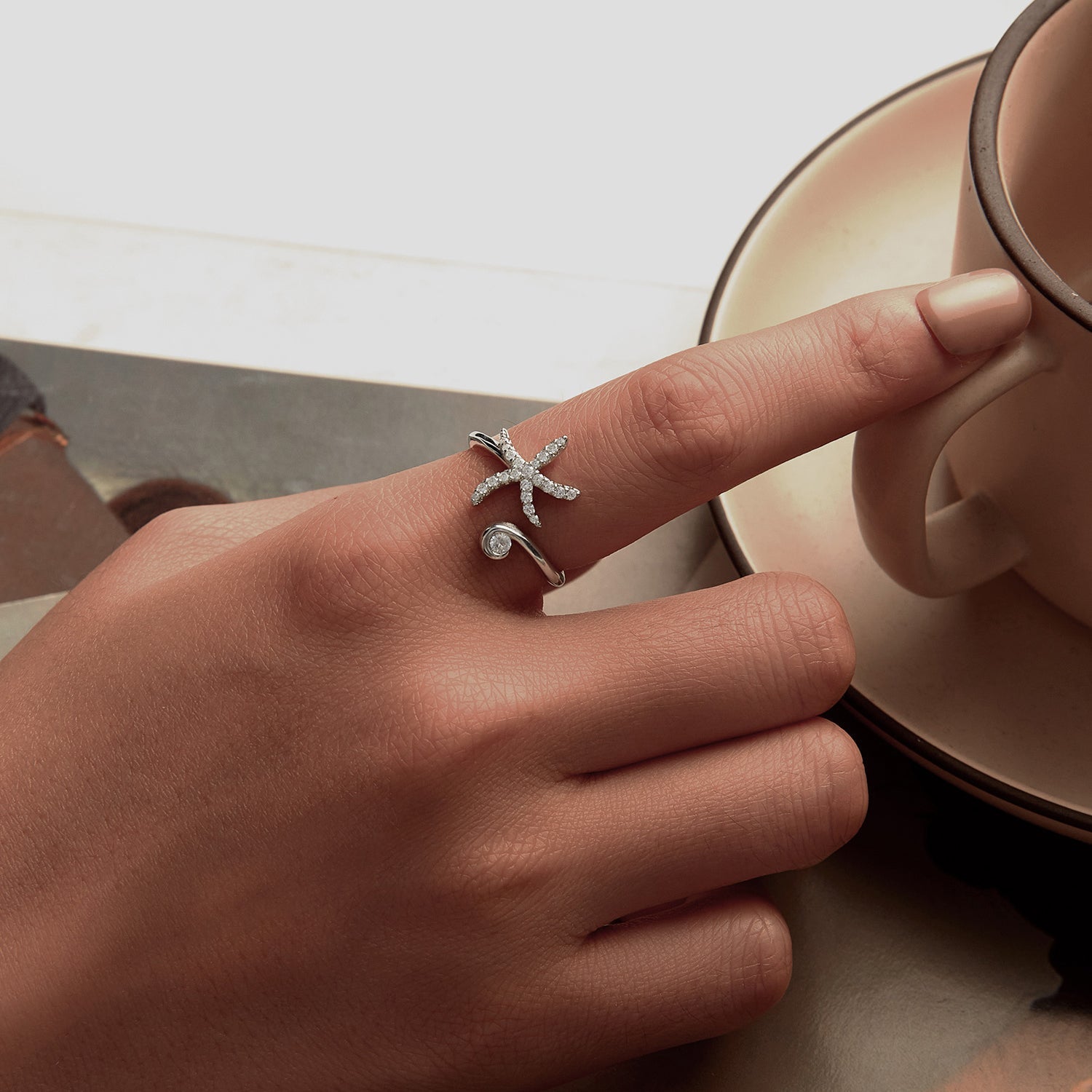 925 Sterling Silver Pavé Setting White Gold Ring for Women DestGlow