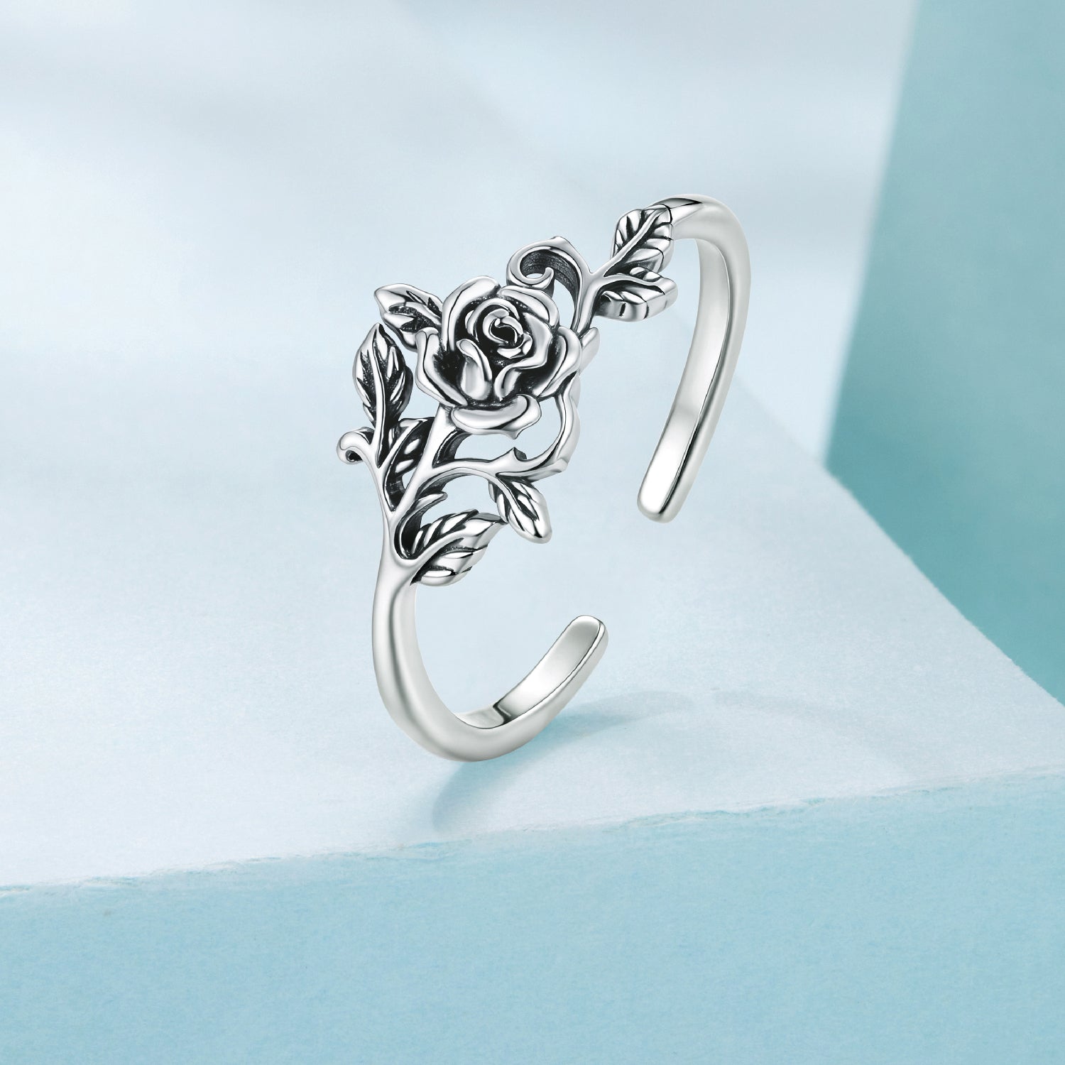 925 Sterling Silver Oxidized Adjustable Ring for Women DestGlow