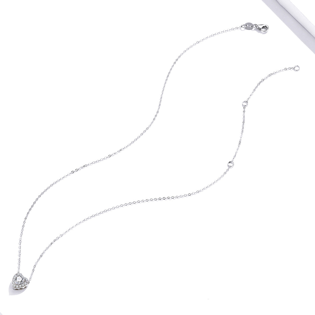 925 Sterling Silver Adjustable Cubic Zirconia Pendant Necklace for Women DestGlow