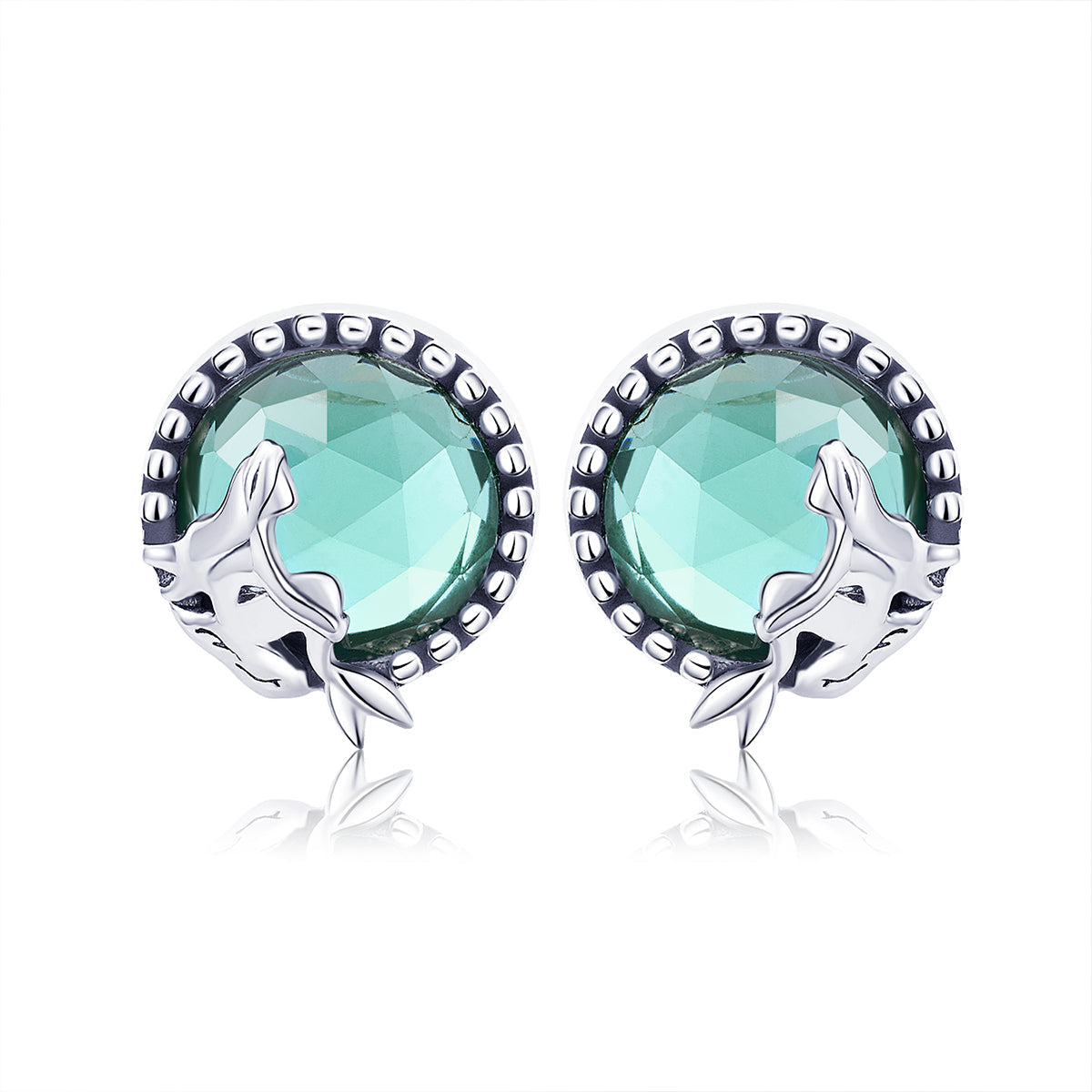 S925 Oxidized Silver Transparent Glass Earrings for Women DestGlow