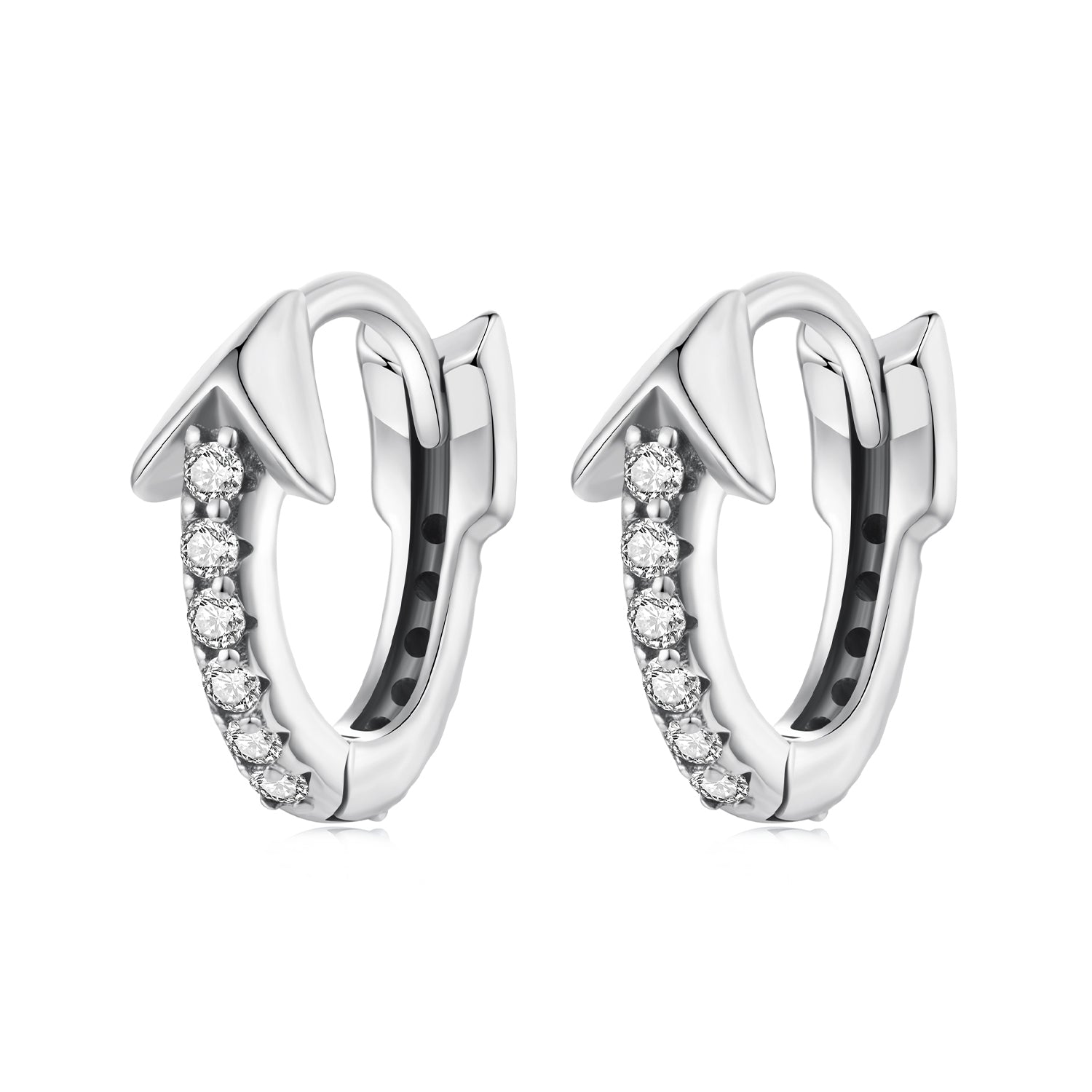 925 Sterling Silver Earrings with Pavé Setting CZ and Oxidized Finish DestGlow