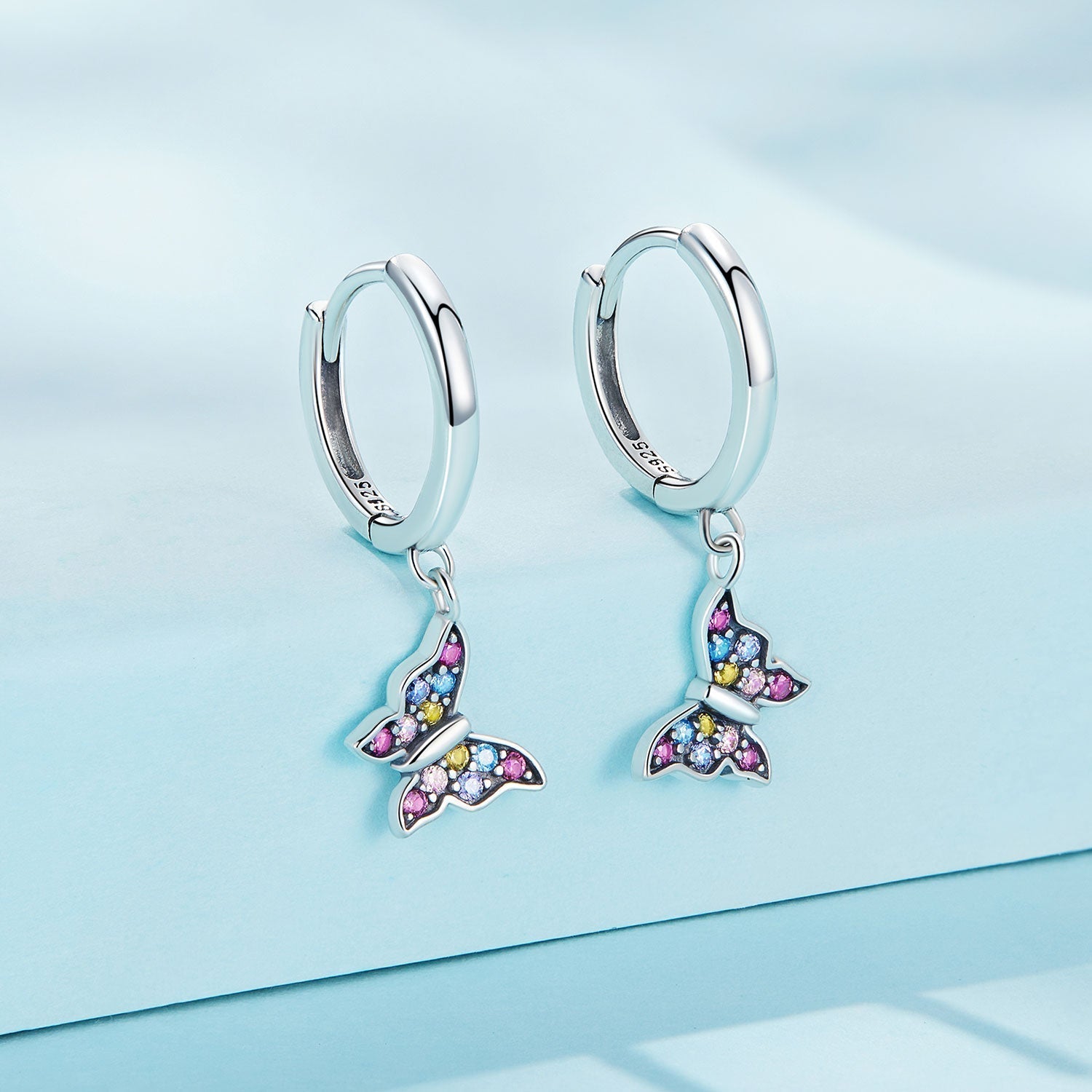 925 Sterling Silver Earrings with Pavé Setting CZ, 2.3*0.95cm, for Women DestGlow